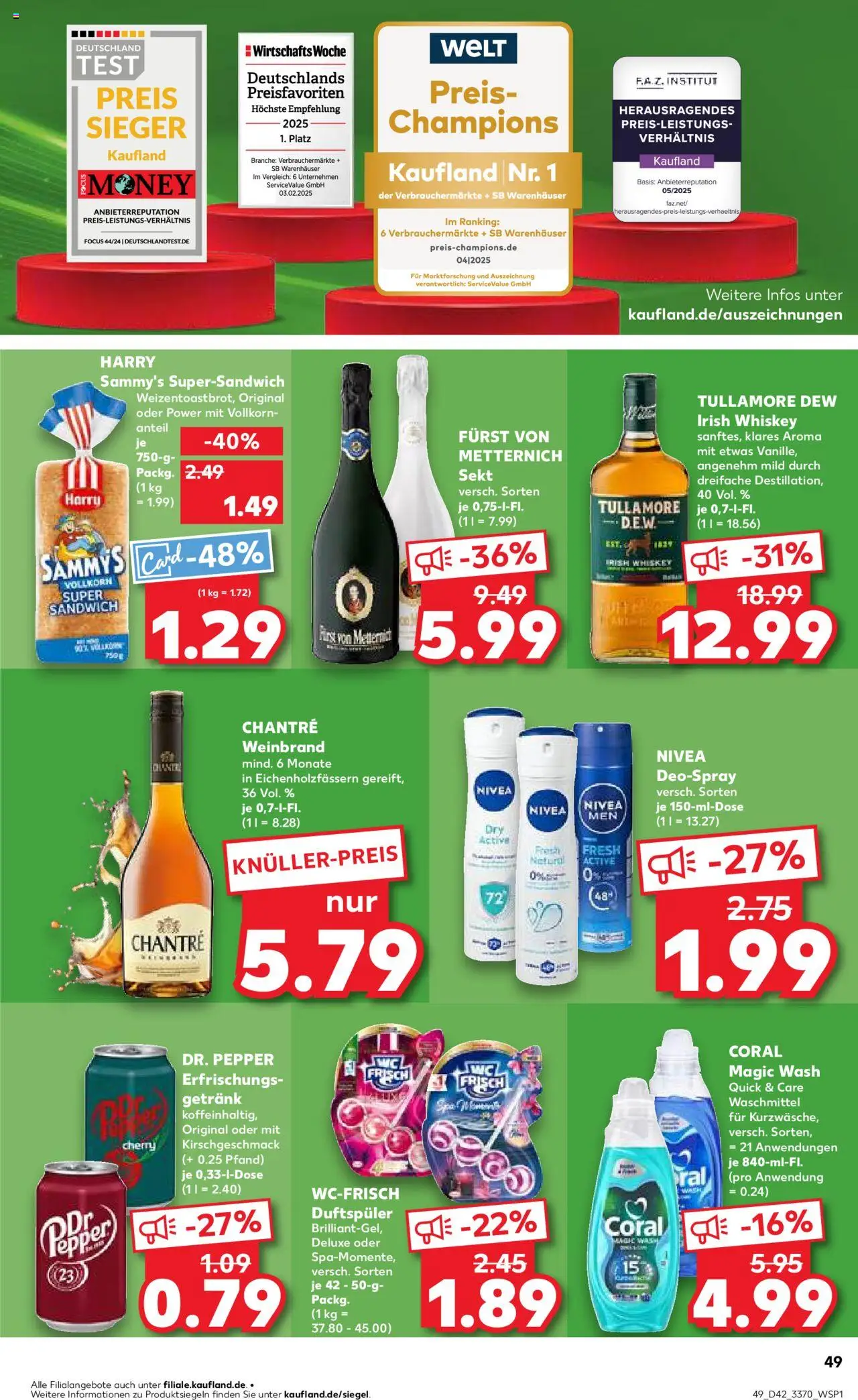 Kaufland Prospekt 	 – gültig ab 16.10.2025 | Seite: 49 | Produkte: Coral, Deodorant, Waschmittel, Whiskey