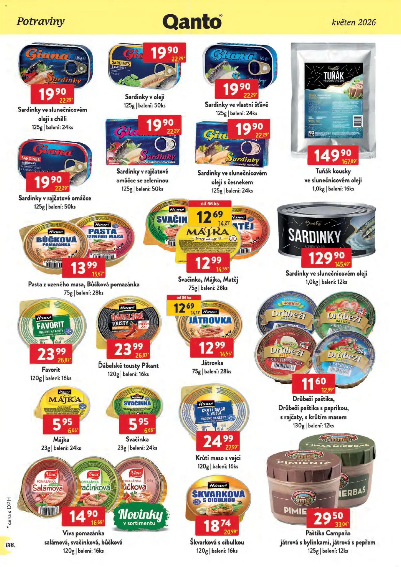 Astur & Qanto leták - Velkoobchod 05/2026 od 01.05.2026 | Strana: 138 | Produkty: Tuňák, Sardinky, Potraviny, Krůtí maso