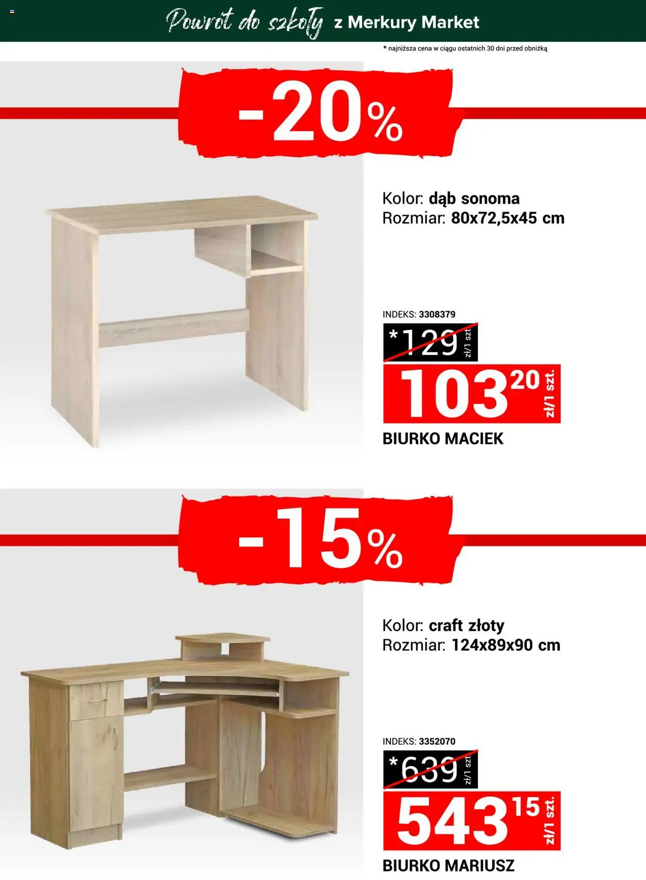 Merkury Market Gazetka - Powrót do szkoły od 23.08.2025 | Strona: 6 | Produkty: Biurko