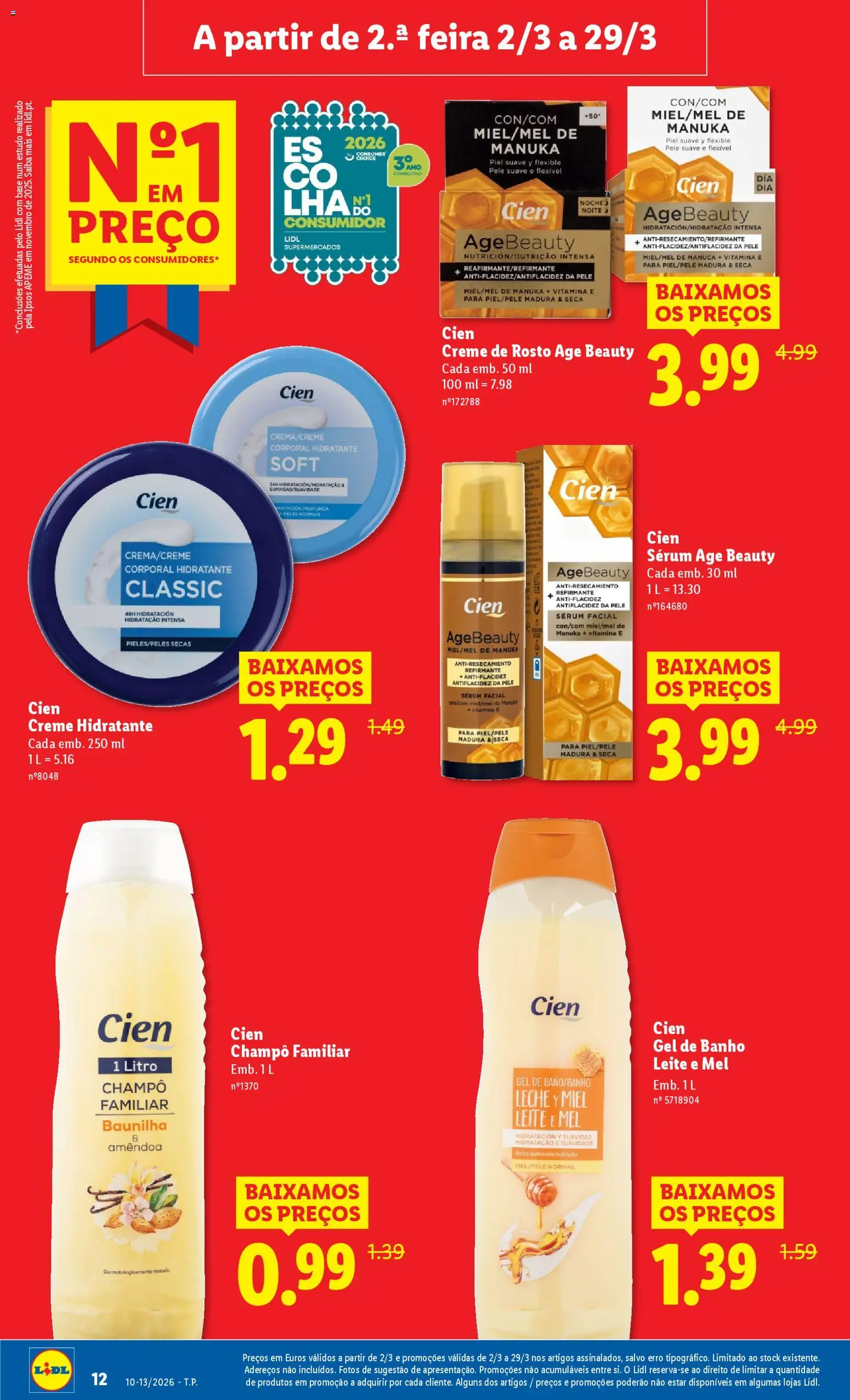 Lidl folheto │ válido de 02.03.2026 | Página: 12 | Produtos: Base, Leite, Banho, Mel