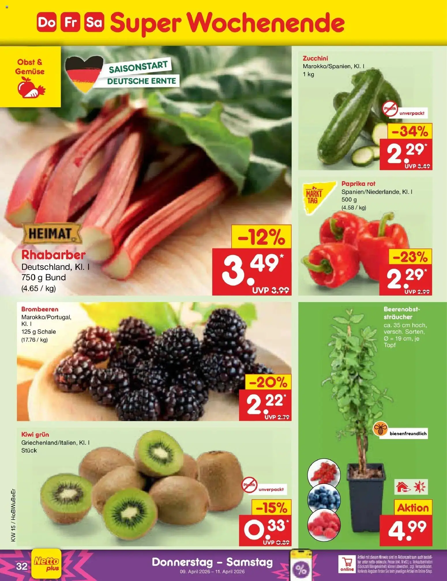 Netto Marken-Discount Prospekt Nordhausen	 – gültig ab 07.04.2026 | Seite: 48 | Produkte: Paprika, Obst, Rhabarber, Zucchini