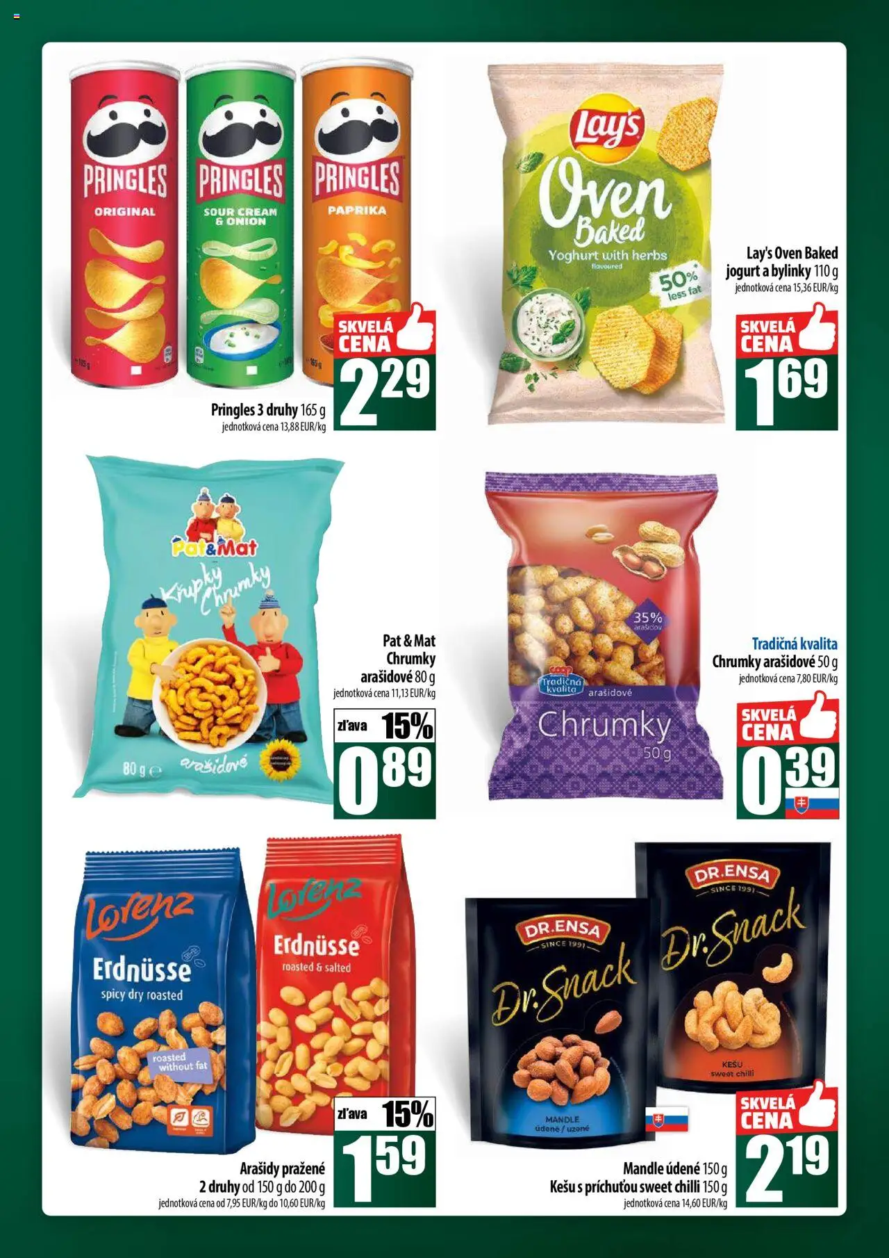 Nové COOP Jednota akcie – leták je platný od 18.09.2025 | Strana: 43 | Produkty: Chilli, Pringles, Arašidy, Mandle