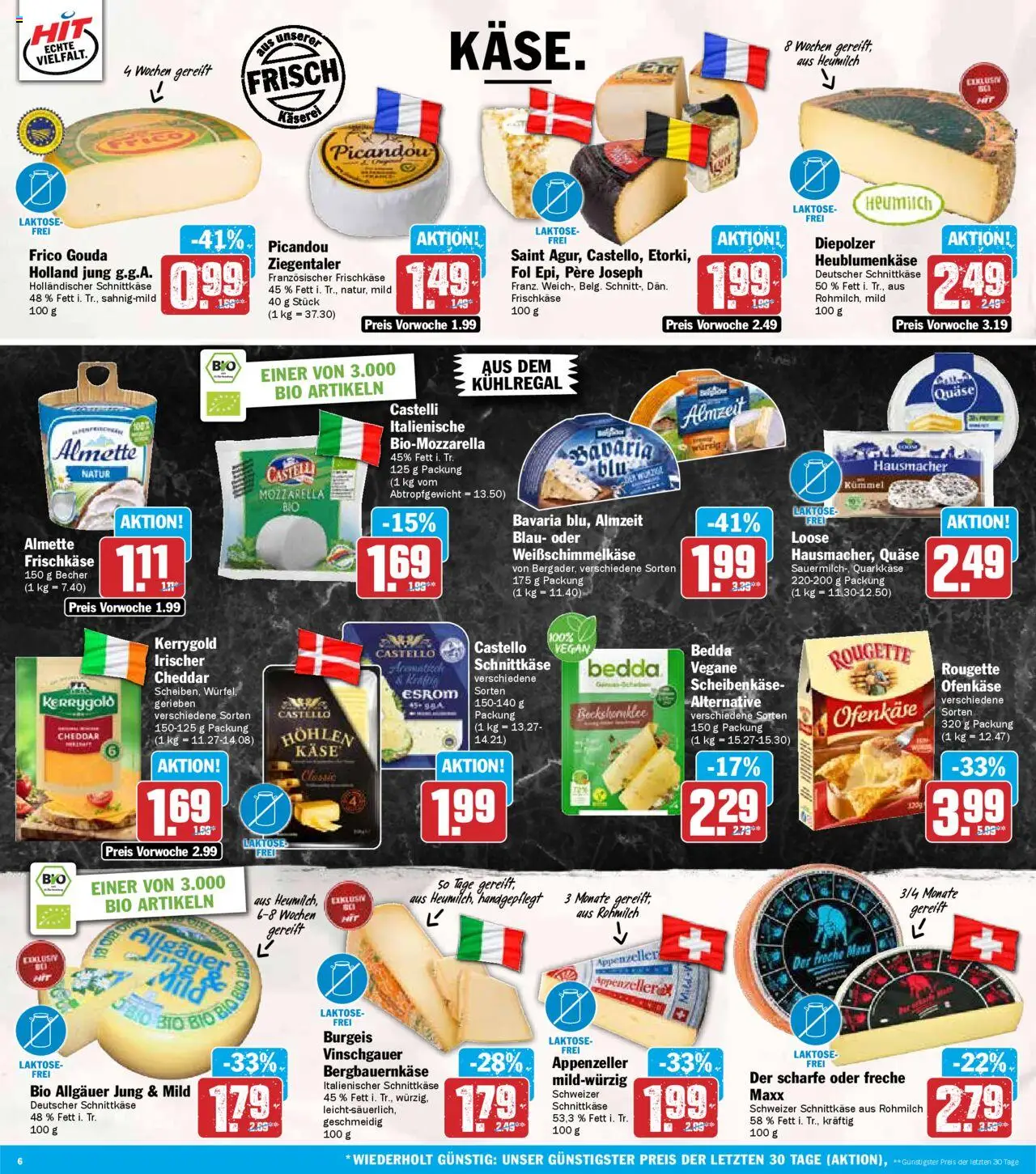 HIT - Baden-Württemberg - gültig ab dem 11.08.2025 | Seite: 6 | Produkte: Almette, Käse, Gouda, Frischkase