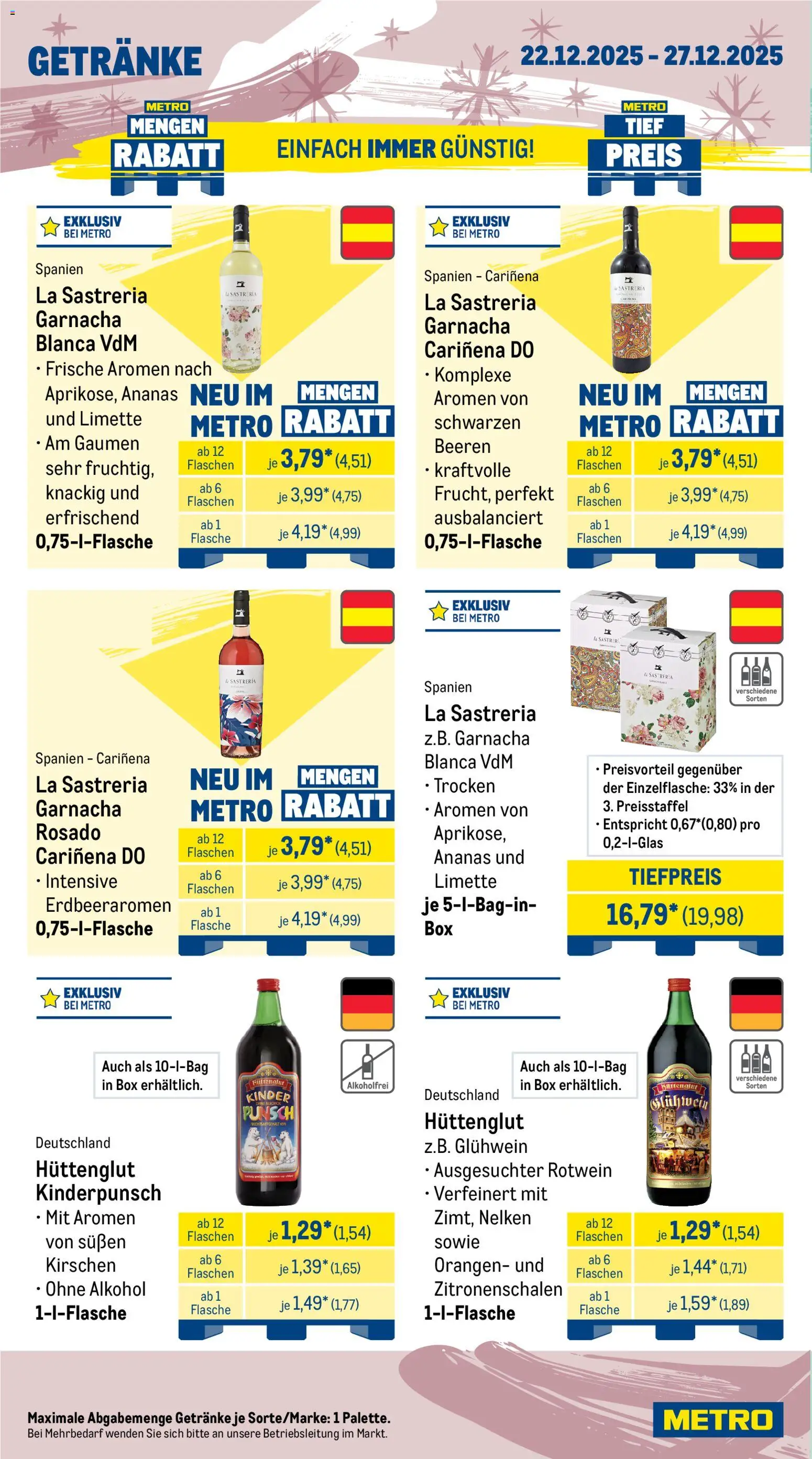 Metro Prospekt 	 – gültig ab 22.12.2025 | Seite: 18 | Produkte: Rotwein, Box, Orangen, Kirschen