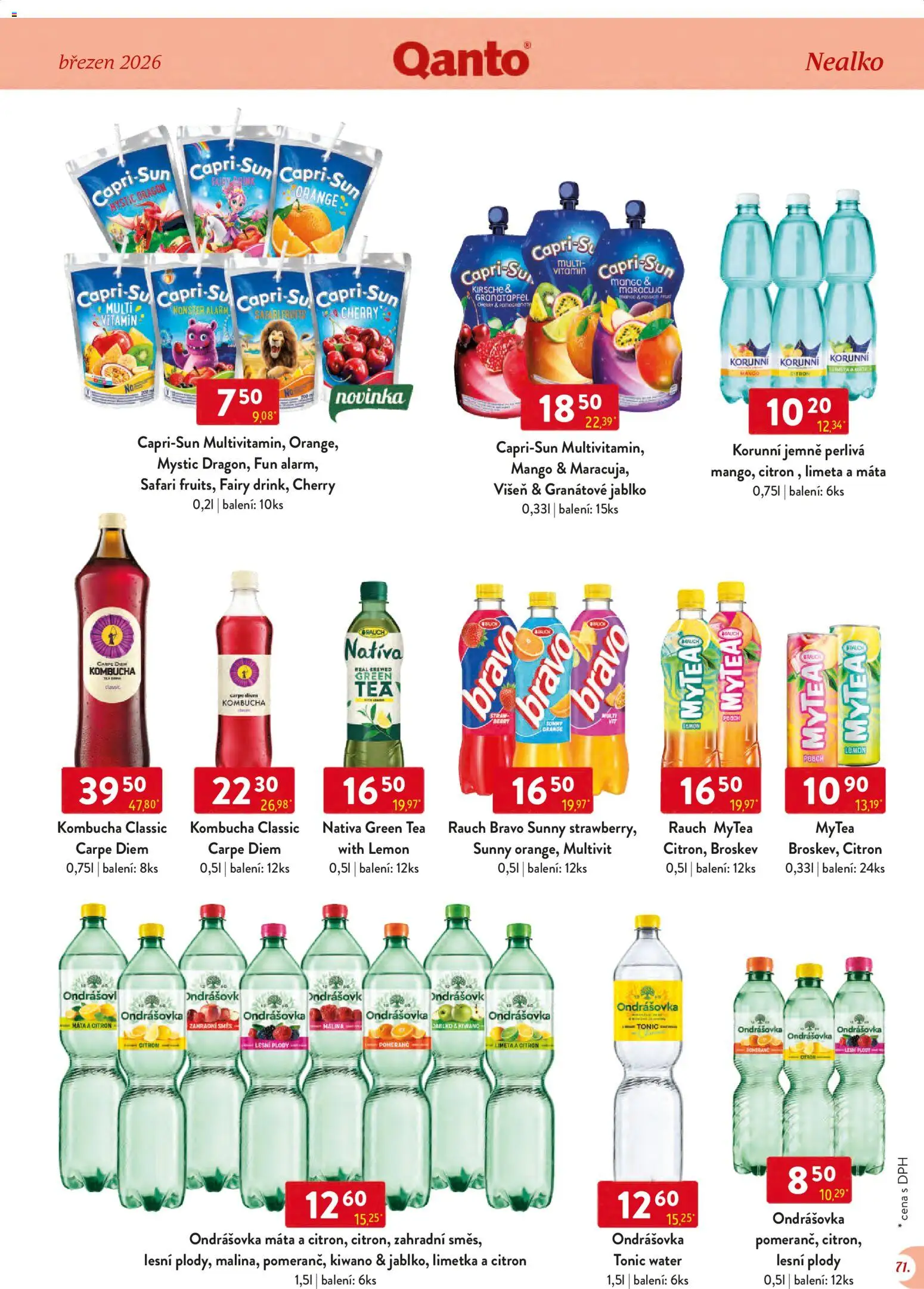 Astur & Qanto leták - Velkoobchod 03/2026 od 01.03.2026 | Strana: 71 | Produkty: Mango, Ondrášovka, Tonic Water, Citron
