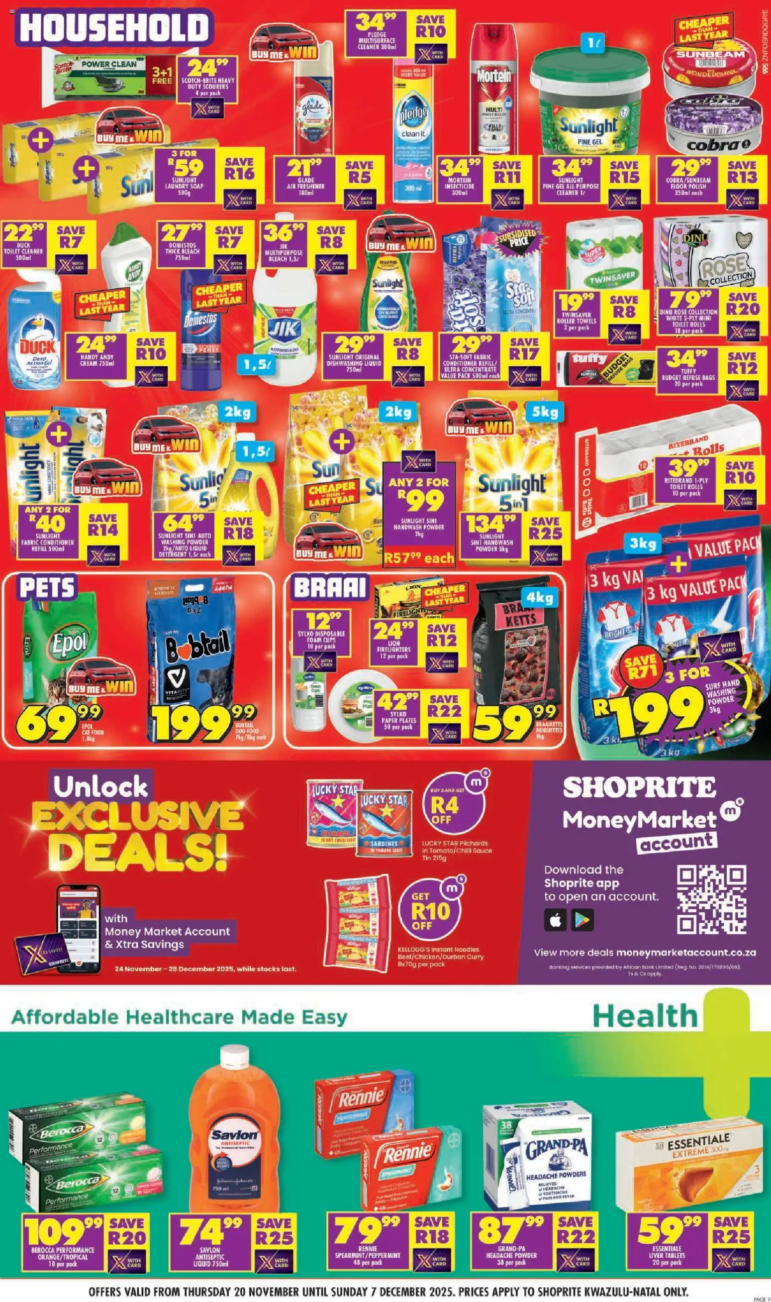 New Shoprite catalogue – valid from 20.11.2025 | Page: 9 | Products: Pilchards, Handwash, Drone, Noodles