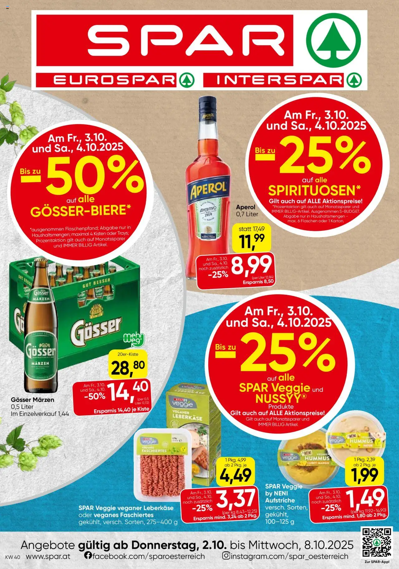 Spar Flugblatt - Niederösterreich gültig ab 02.10.2025 | Seite: 1