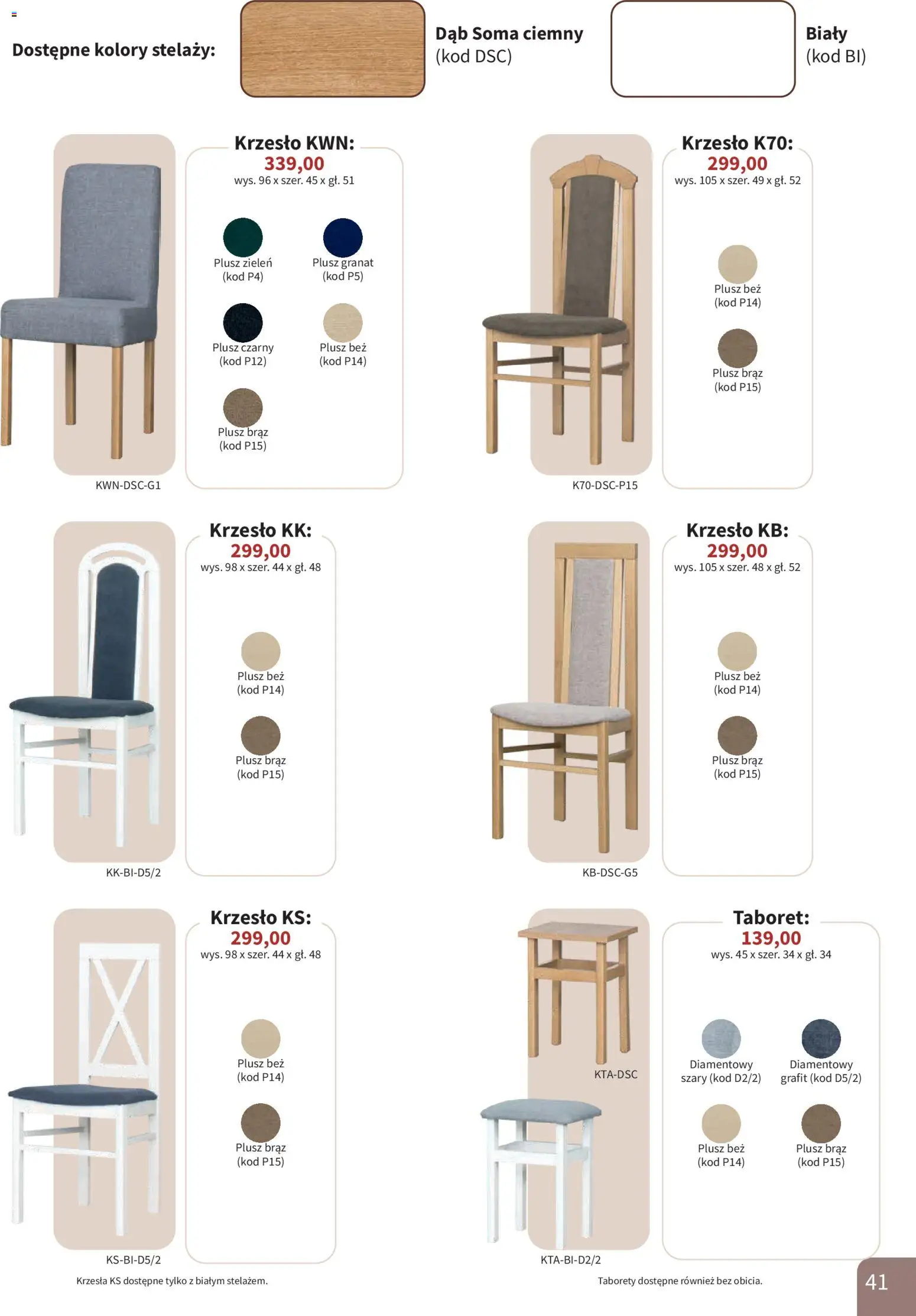 Bodzio Katalog od 01.01.2026 | Strona: 41 | Produkty: Krzesło