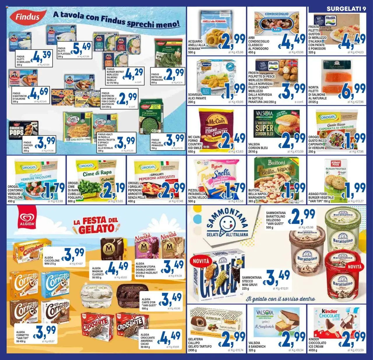 Volantino DEM del 06.08.2025 | Pagina: 9 | Prodotti: Merluzzo, Gelato, Ricotta, Nasello