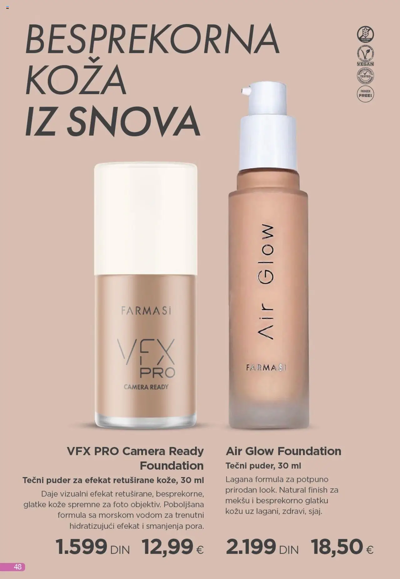 Farmasi katalog - važi od 01.08.2025 | Strana: 48 | Proizvode: Tečni puder, Finish, Puder