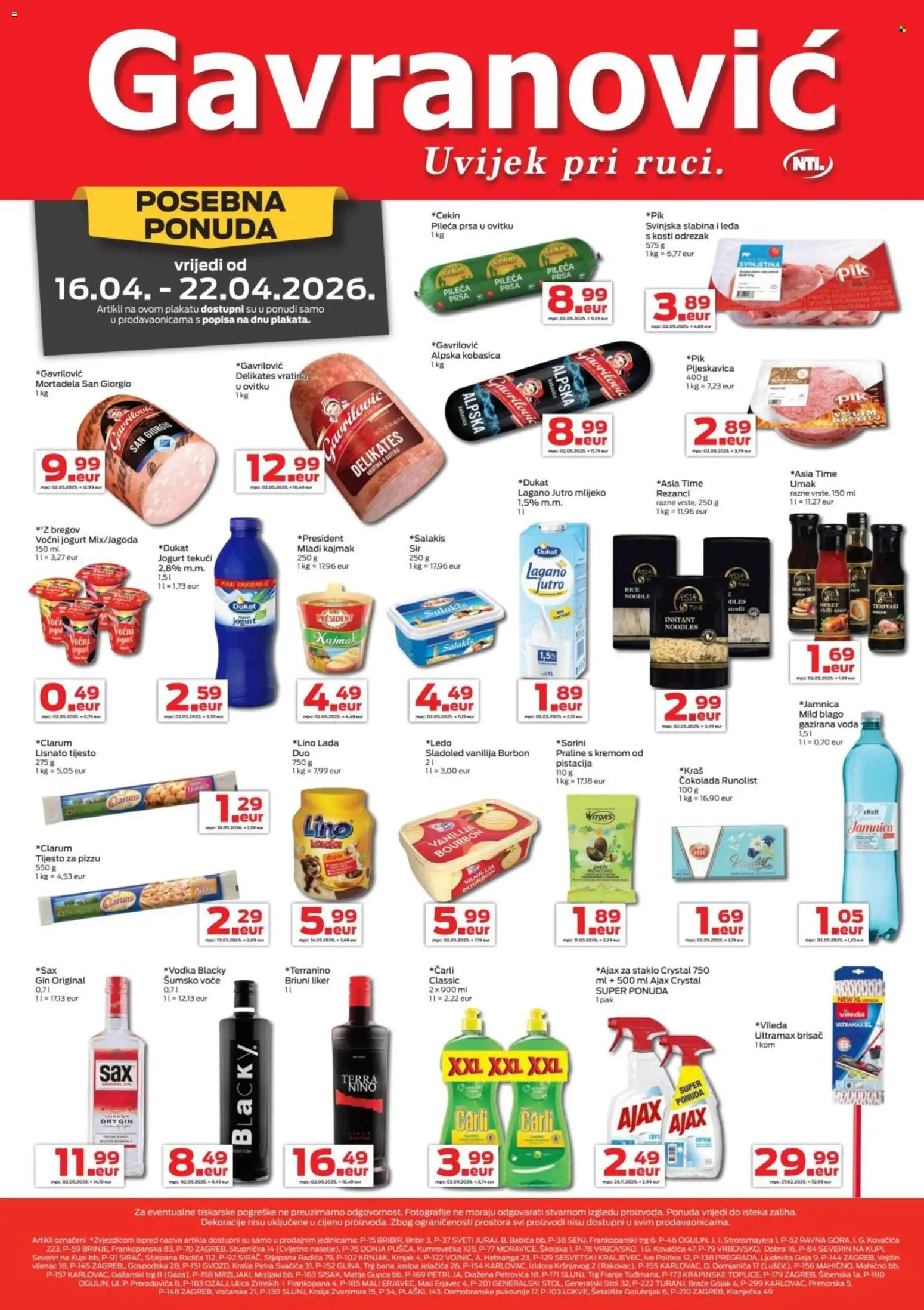 Gavranović katalog | vrijedi od 16.04.2026 | Stranica: 5 | Proizvodi: Burbon, Kajmak, Voda, Liker