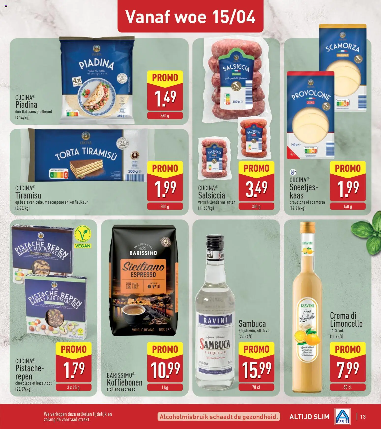 {H1} | Pagina: 13 | Producten: Koktelcseresznye, Repen, Koffiebonen, Kaas