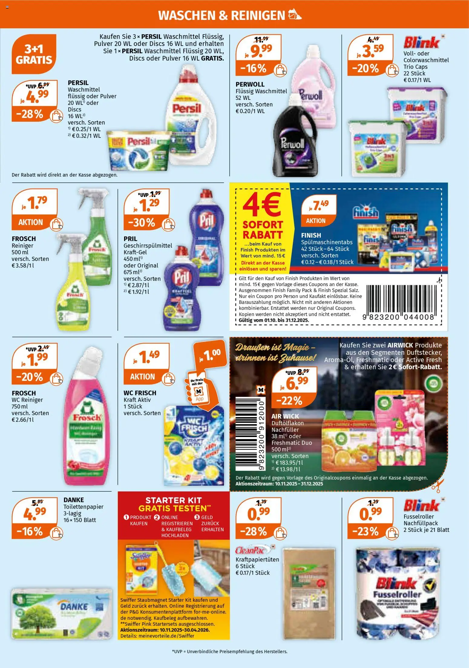 Müller Prospekt 	 – gültig ab 10.11.2025 | Seite: 9 | Produkte: Spülmaschinentabs, Wc frisch, Persil, Toilettenpapier