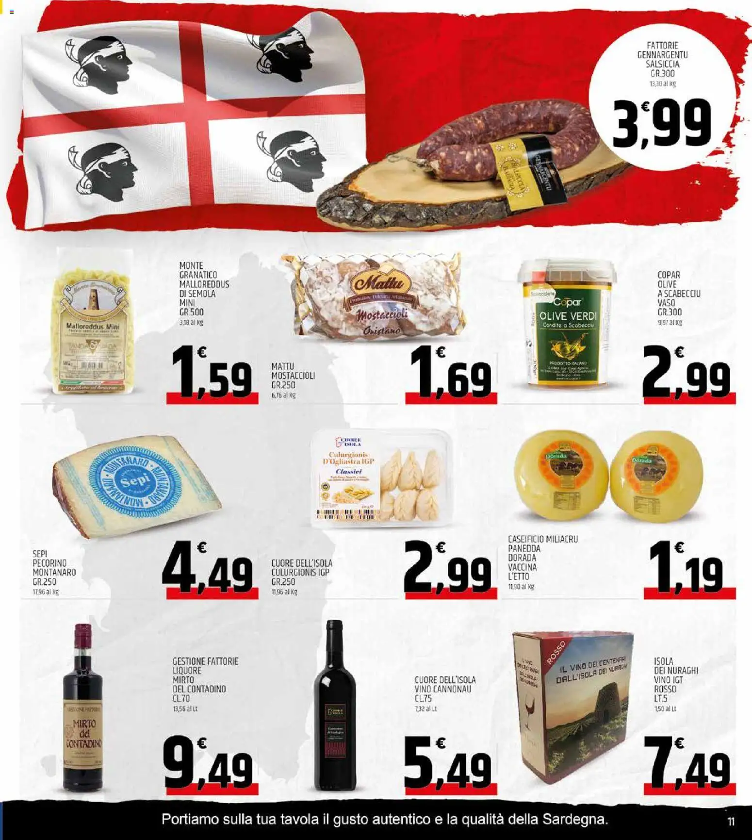 Volantino ARD Discount del 12.02.2026 | Pagina: 11 | Prodotti: Salsiccia, Vino, Liquore, Pecorino