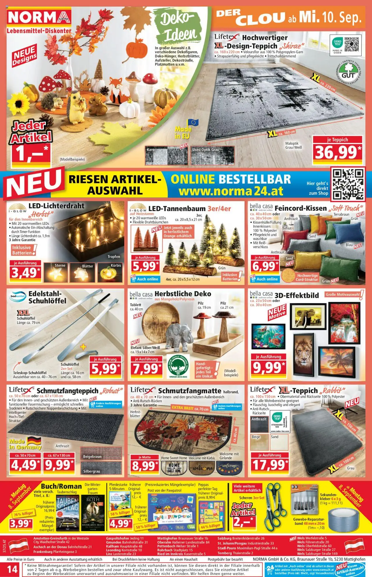Norma Flugblatt gültig ab 08.09.2025 | Seite: 14 | Produkte: Kürbis, Teppich