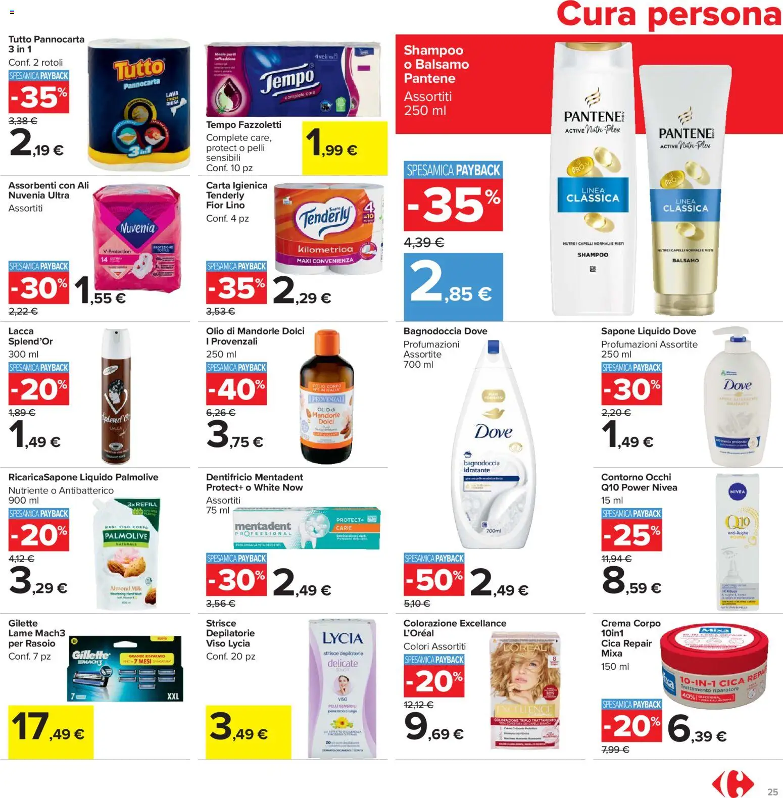 Volantino Carrefour del 24.03.2026 | Pagina: 25 | Prodotti: Balsamo, Carta igienica, Sapone, Mandorle