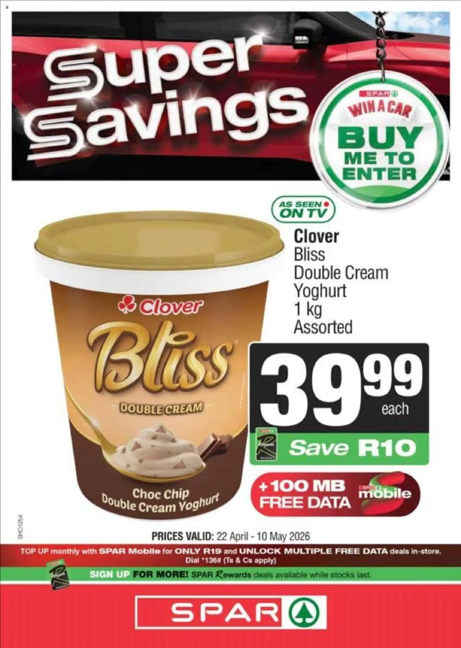 New Spar catalogue – valid from 22.04.2026 | Page: 17 | Products: Data, Yoghurt, TV, Cream