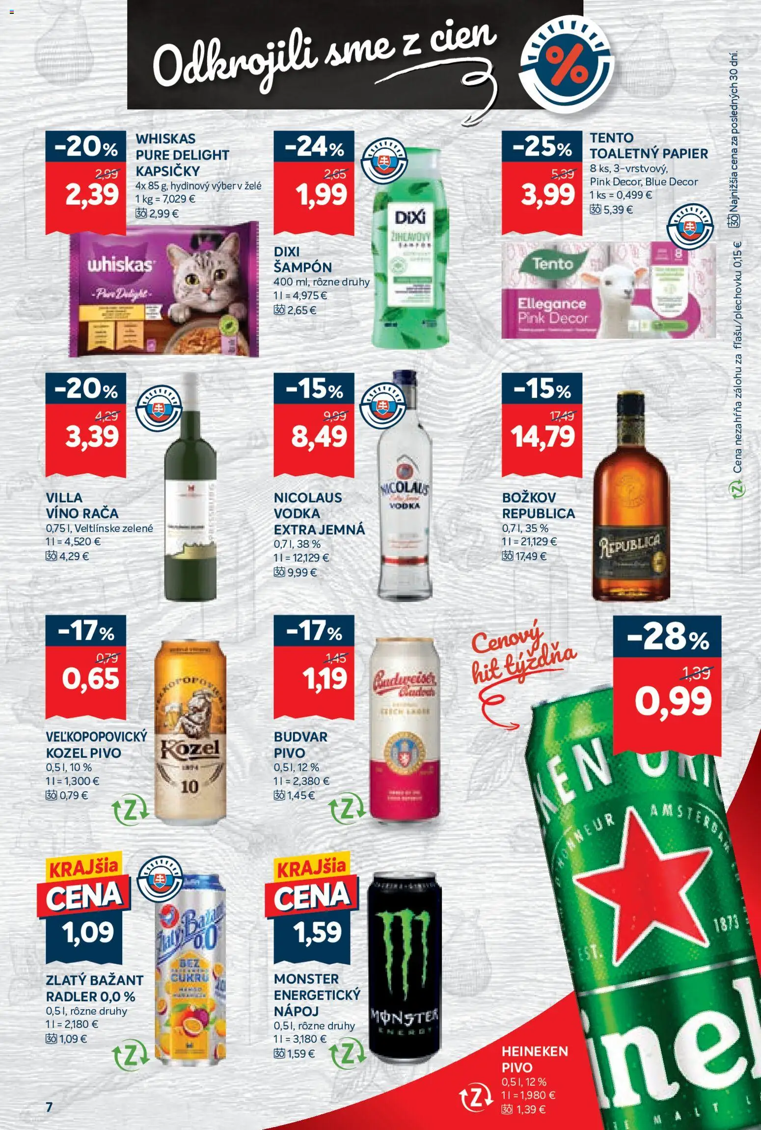 Nové Kraj akcie – leták je platný od 04.12.2025 | Strana: 15 | Produkty: Víno, Budvar, Zlatý Bažant, Whiskas