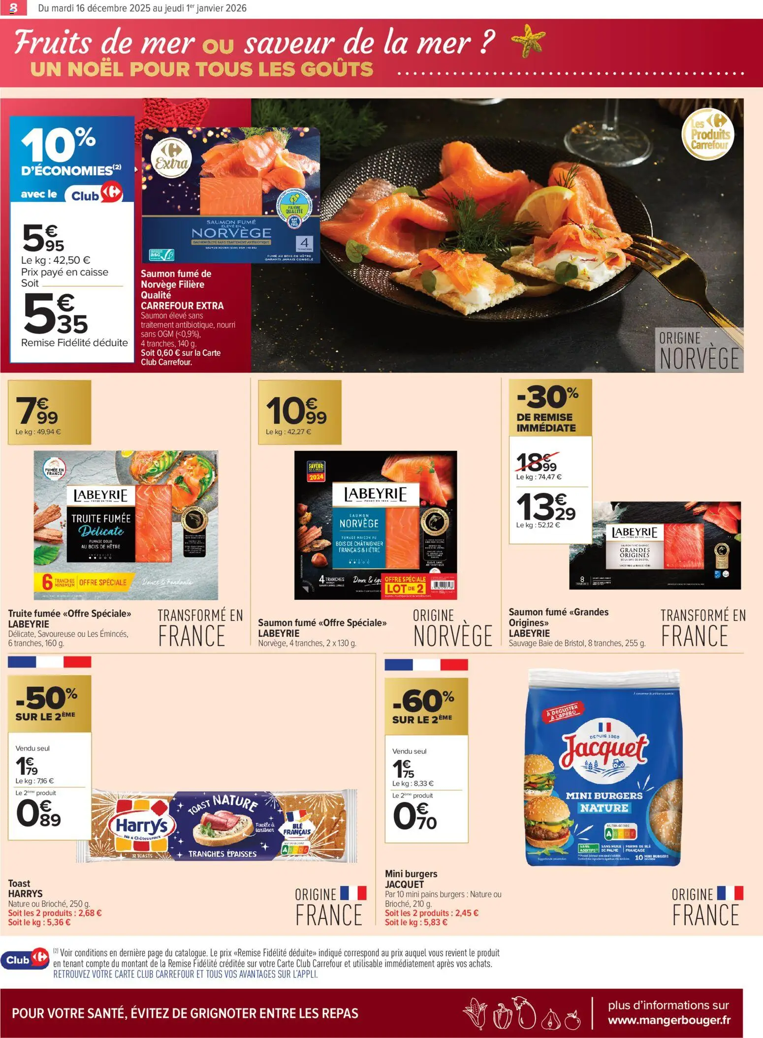 {H1} | Page: 8 | Produits: Fruits de mer, Truite fumée, Huile, Mini burgers
