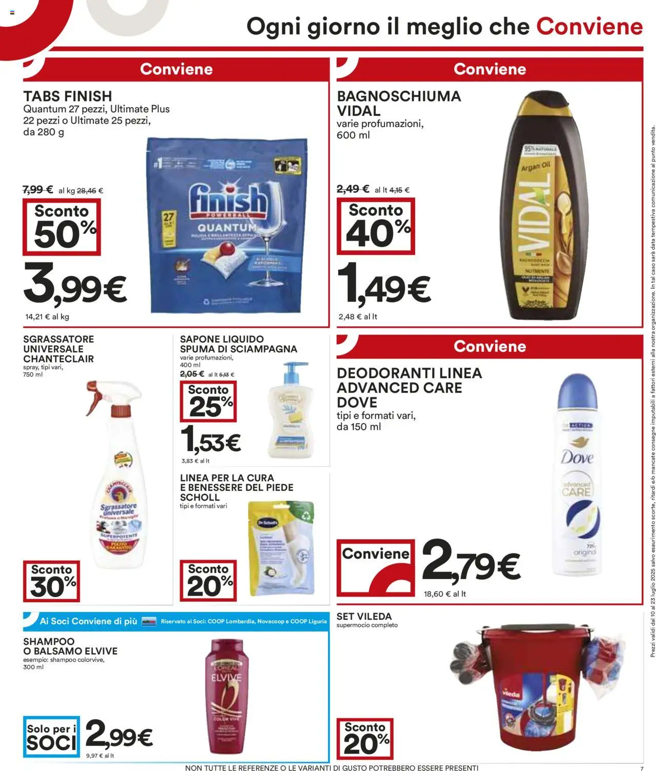 Volantino COOP del 10.07.2025 | Pagina: 7 | Prodotti: Shampoo, Balsamo, Sapone, Sgrassatore