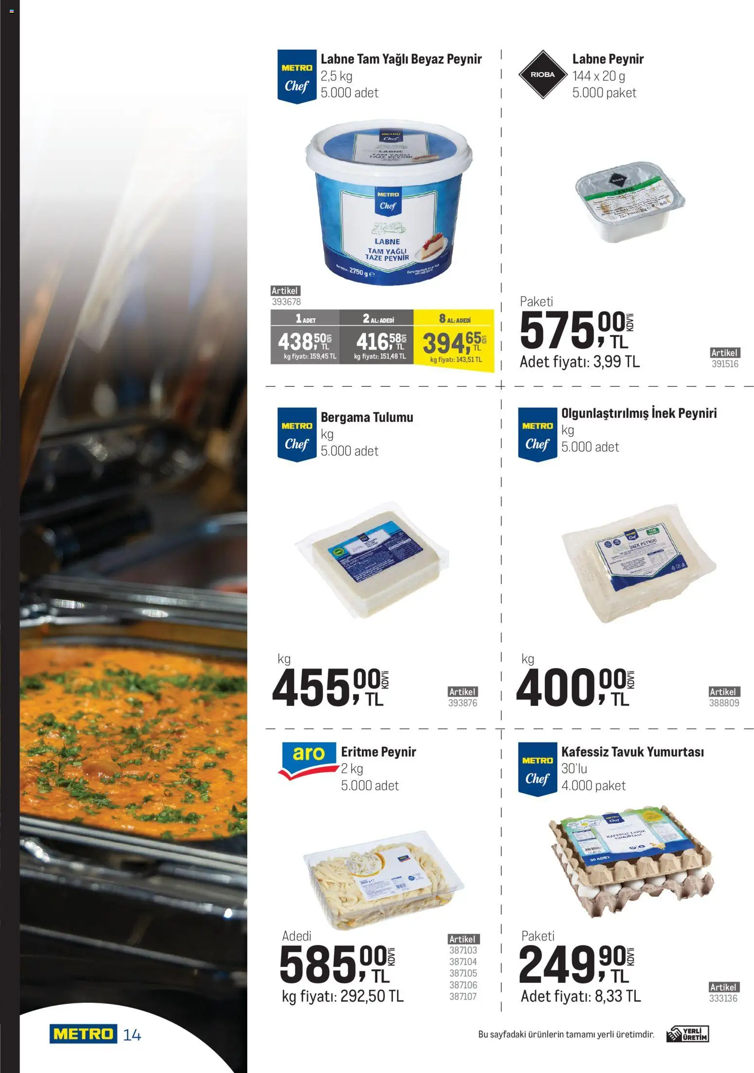 Metro - Şehir Otelleri - 03.12.2025 tarihinden itibaren geçerlidir | Sayfa: 14 | Ürünler: Peynir
