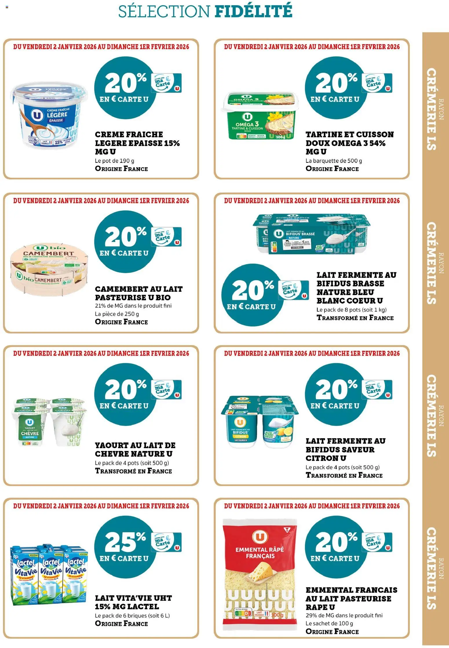 {H1} | Page: 5 | Produits: Emmental, Lait, Yaourt, Crème fraiche