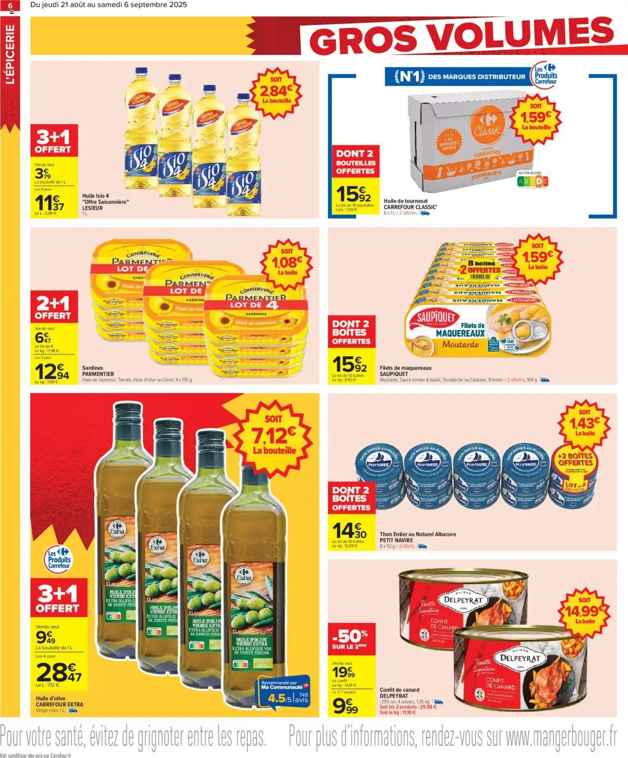  | Page: 8 | Produits: Confit de canard, Thon, Huile de tournesol, Moutarde