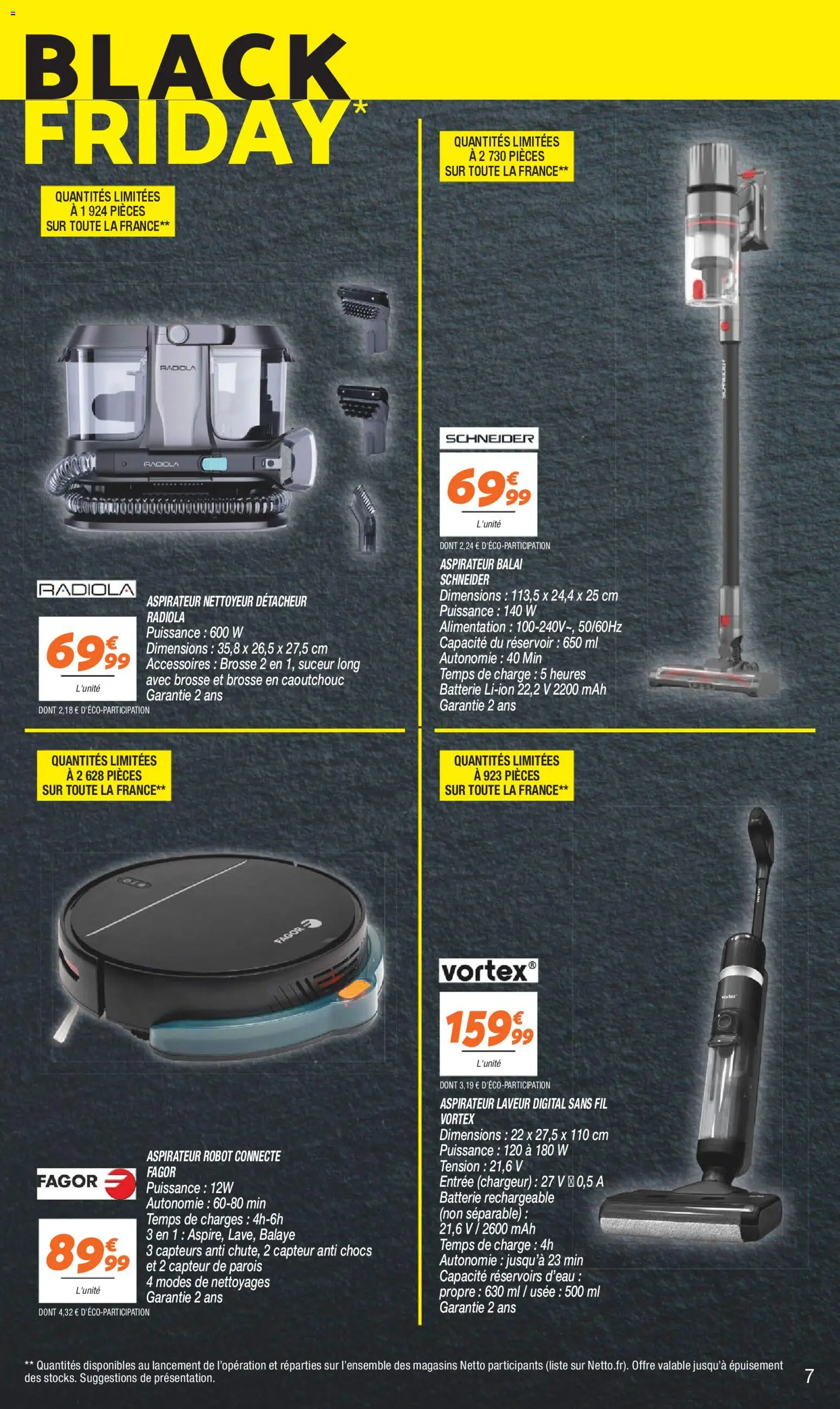 {H1} | Page: 7 | Produits: Brosse, Aspirateur balai, Batterie, Aspirateur robot