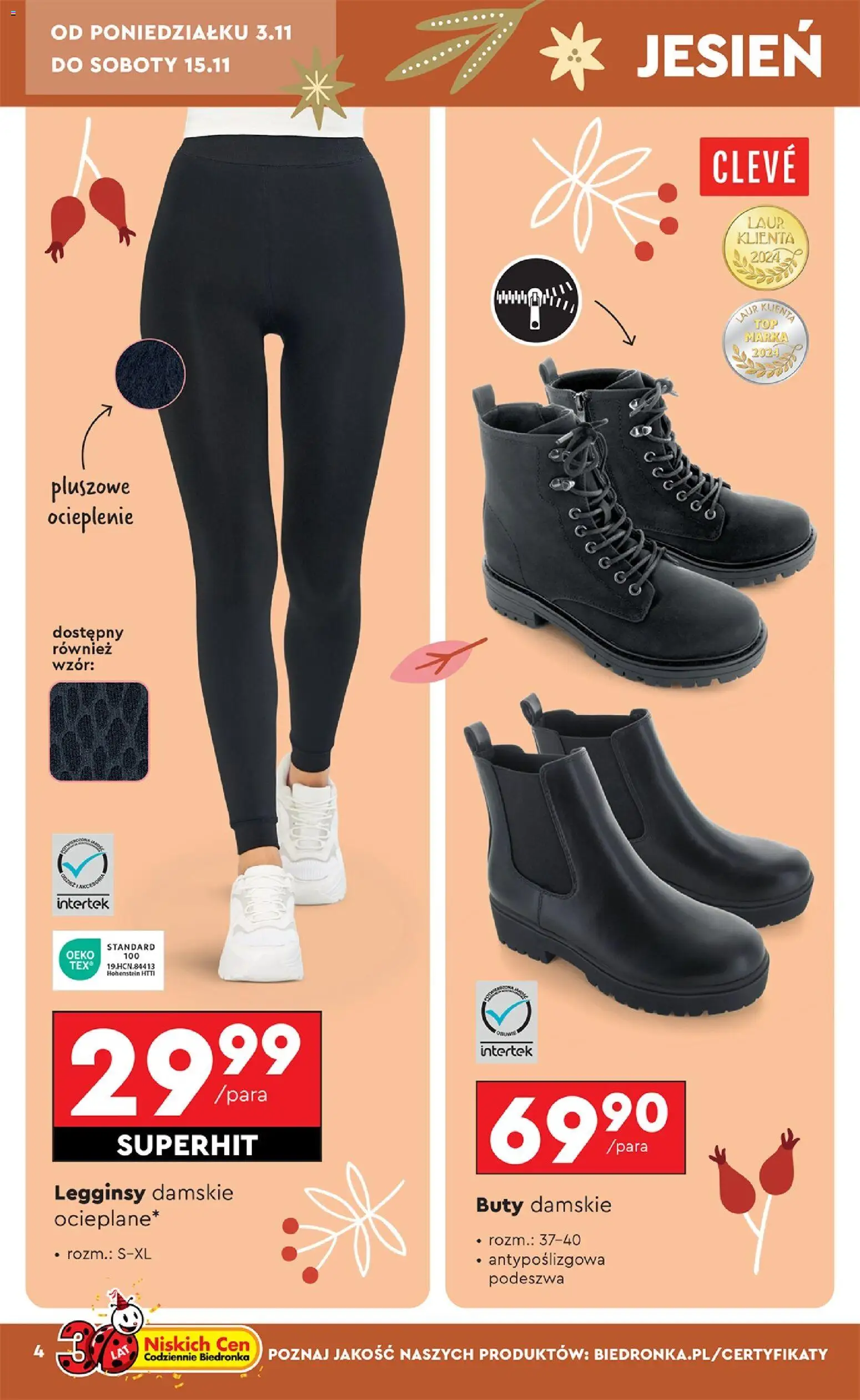 Biedronka Black Friday od 03.11.2025 | Strona: 4 | Produkty: Legginsy, Buty, Legginsy damskie