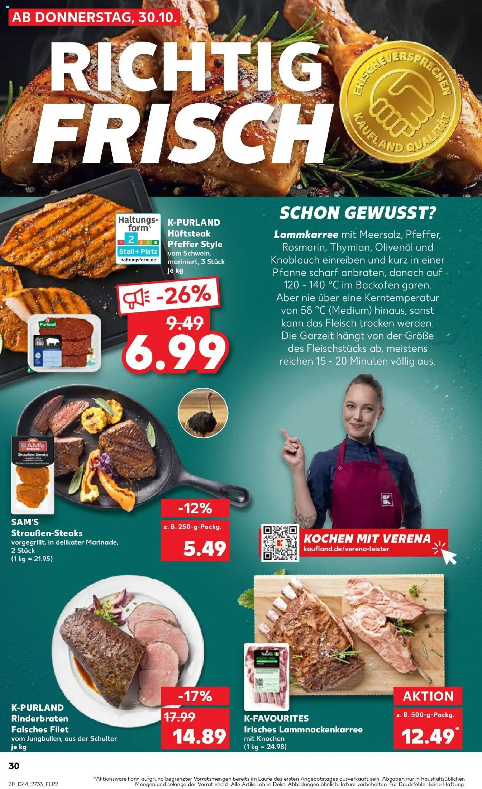 Kaufland prospekt Berlin	 – gültig ab 30.10.2025 | Seite: 30 | Produkte: Rinderbraten, Olivenol, Pfeffer, Fleisch