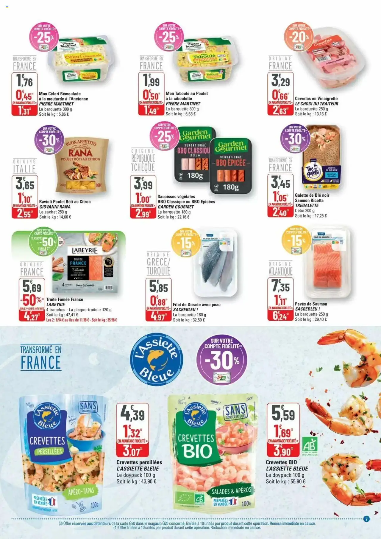  | Page: 7 | Produits: Pavé de saumon, Crevettes, Ricotta, Saumon