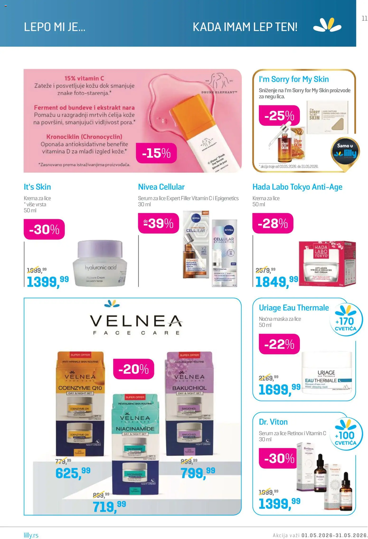 Lilly drogerie katalog - važi od 01.05.2026 | Strana: 11 | Proizvode: Nivea, Krema, Maska