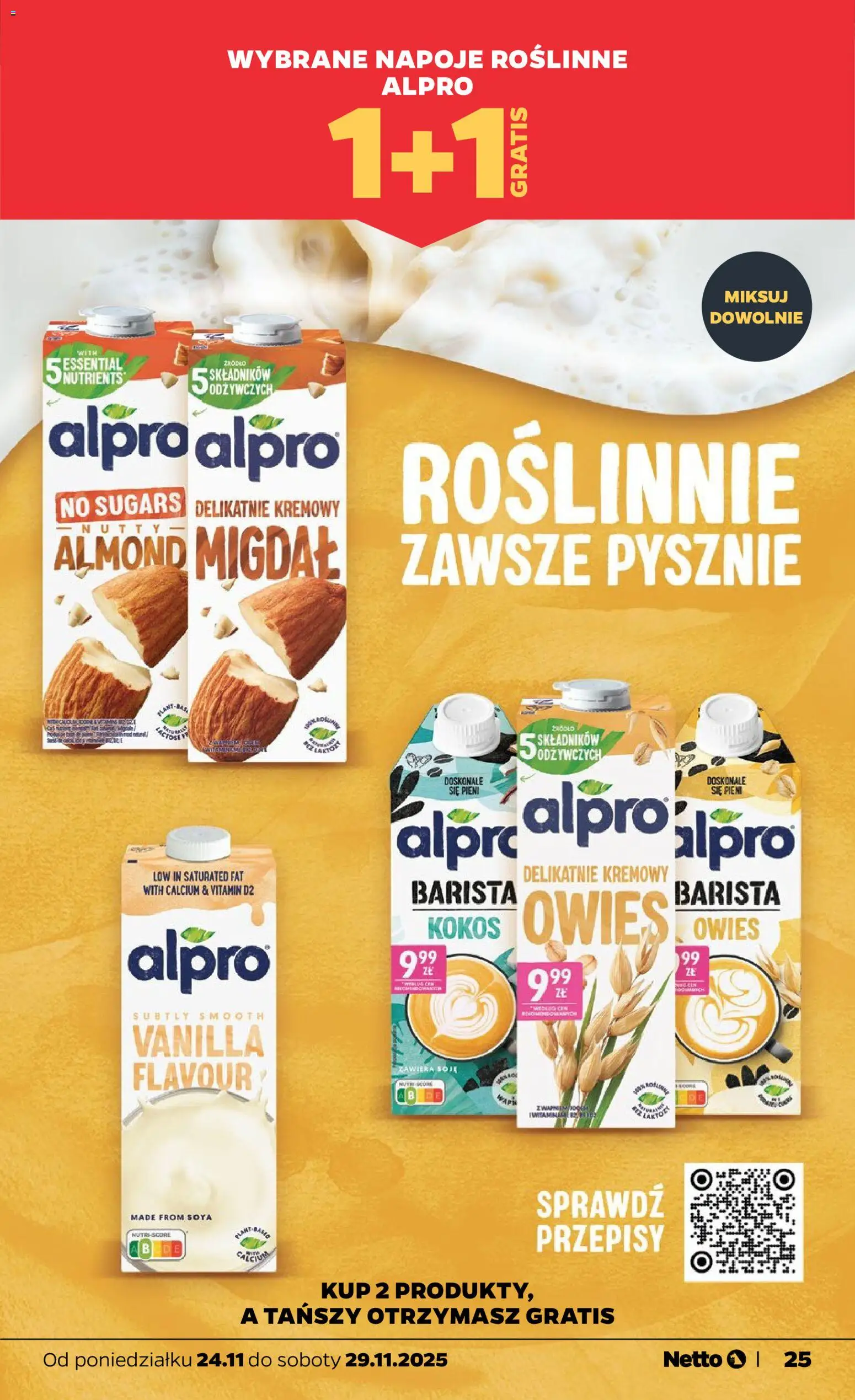 Netto gazetka od 24.11.2025 | Strona: 25 | Produkty: Alpro, Napoje