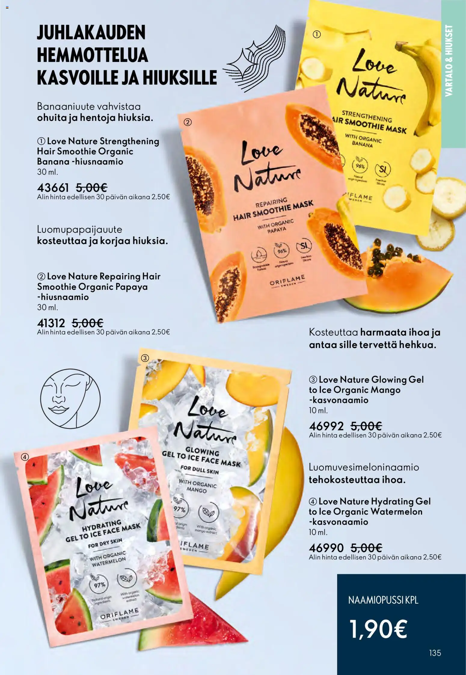 Oriflame - Esite 17 – voimassa 10.12.2025 alkaen | Sivu: 135 | Tuotteet: Mango, Hiusnaamio, Kasvonaamio