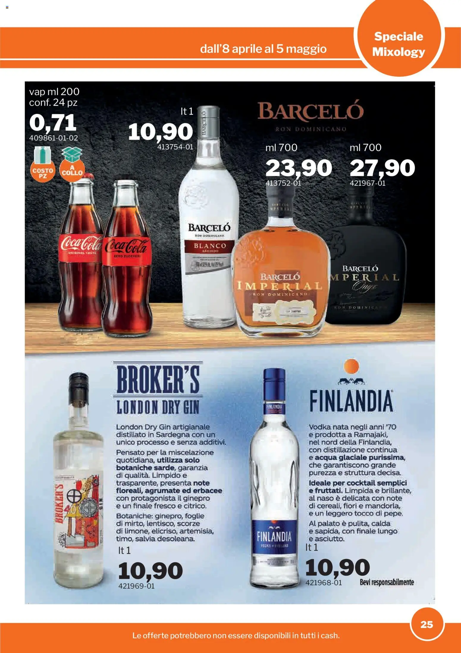 Volantino Sogegross del 08.04.2026 | Pagina: 25 | Prodotti: Gin, Vodka, Acqua, Coca Cola