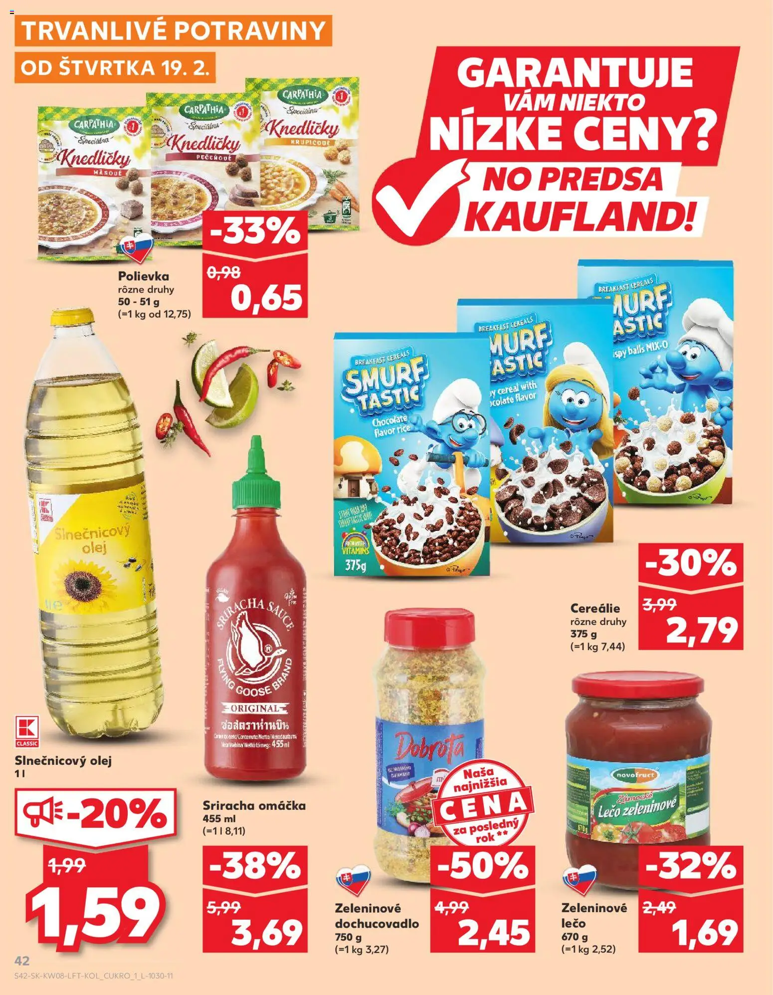Kaufland SK akciós ujság - amely érvényes a következő dátumtól: 19.02.2026 | Oldal: 42