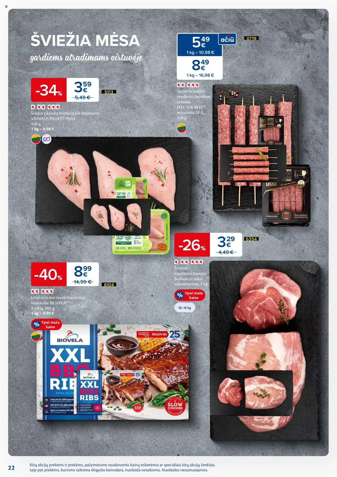 MAXIMA akcijos nuo 16.09.2025 | Puslapis: 22 | Prekių: Kiaulienos, Jautienos, Viščiukų, Kumpis