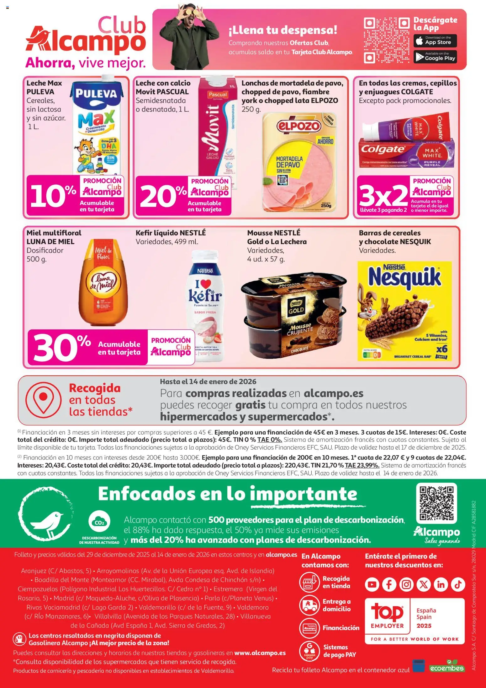 Alcampo - Supermercado Madrid │ válido desde el 29.12.2025 | Página: 8 | Productos: Ψηφιακή κάμερα, Leche, Cereales, Mortadela