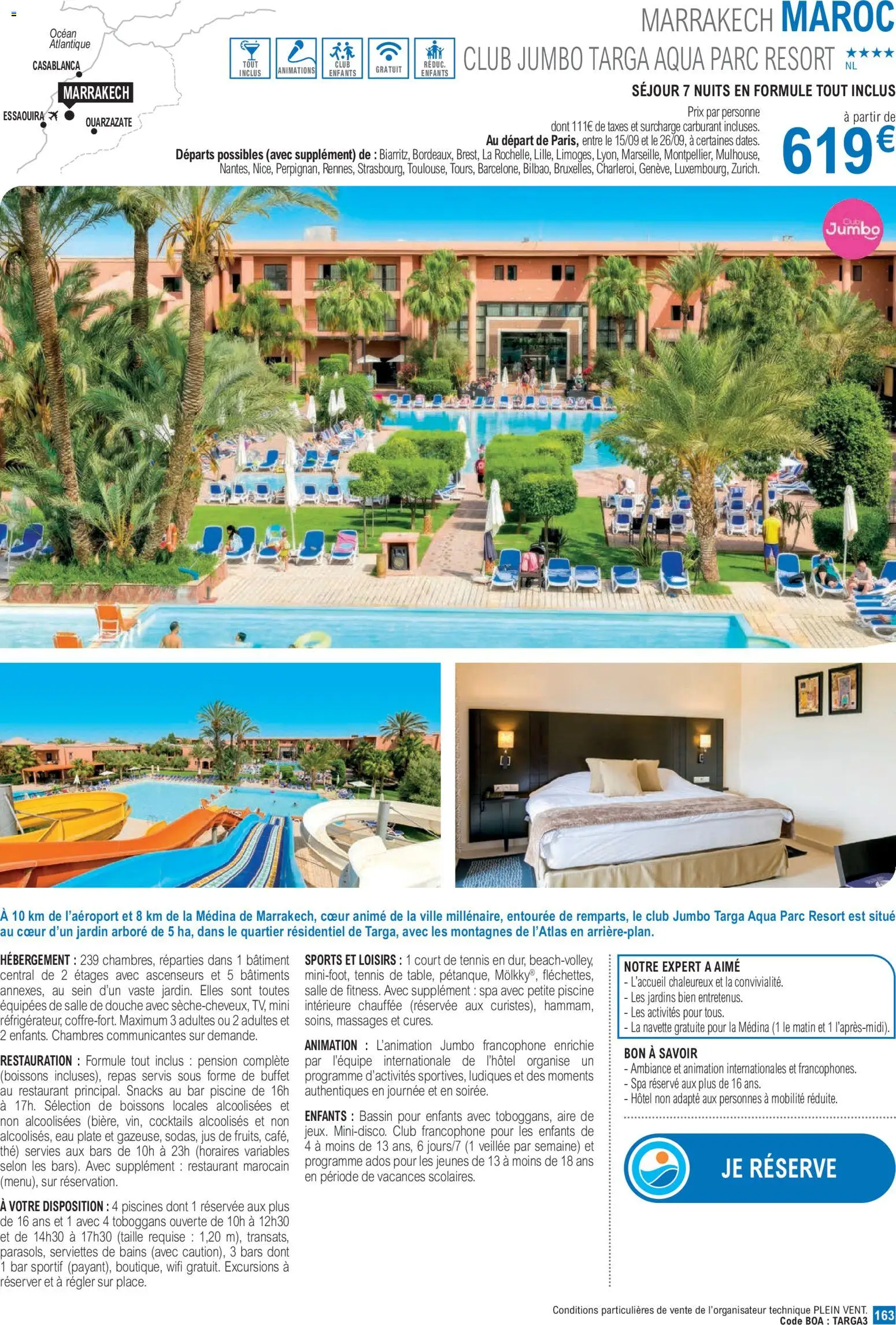 {H1} | Page: 163 | Produits: Eau plate, Buffet, Jus, Thé