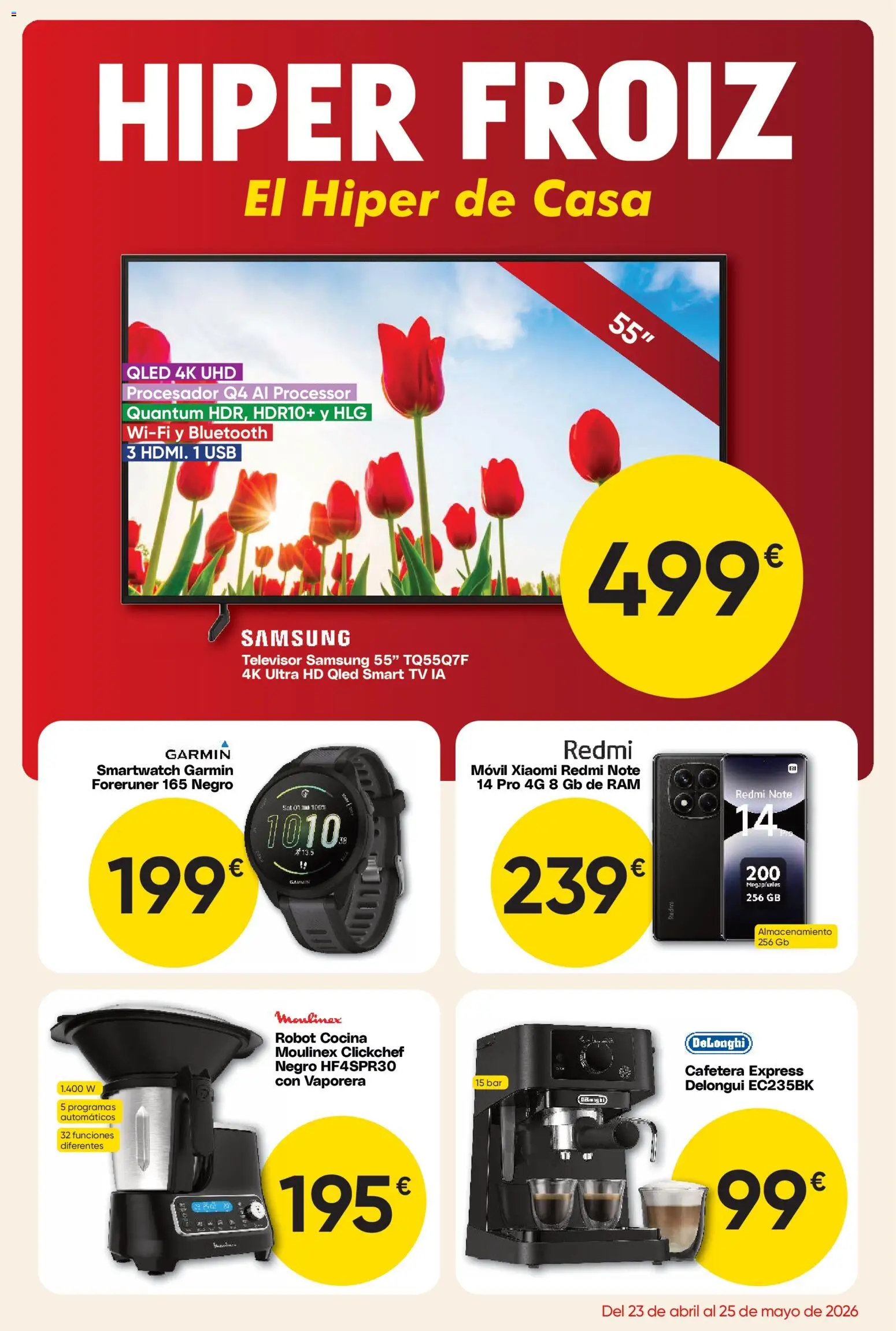 Froiz - Folleto Hiper │ válido desde el 23.04.2026 | Página: 1 | Productos: Televisor, USB, Cocina, Robot