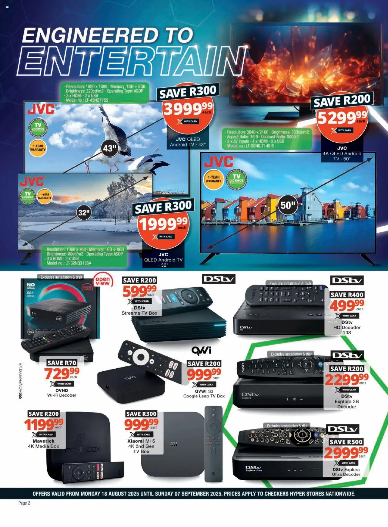 Checkers - Hyper Tech X August Promotion │ valid from 18.08.2025 | Page: 2 | Products: USB, Decoder, TV, Box