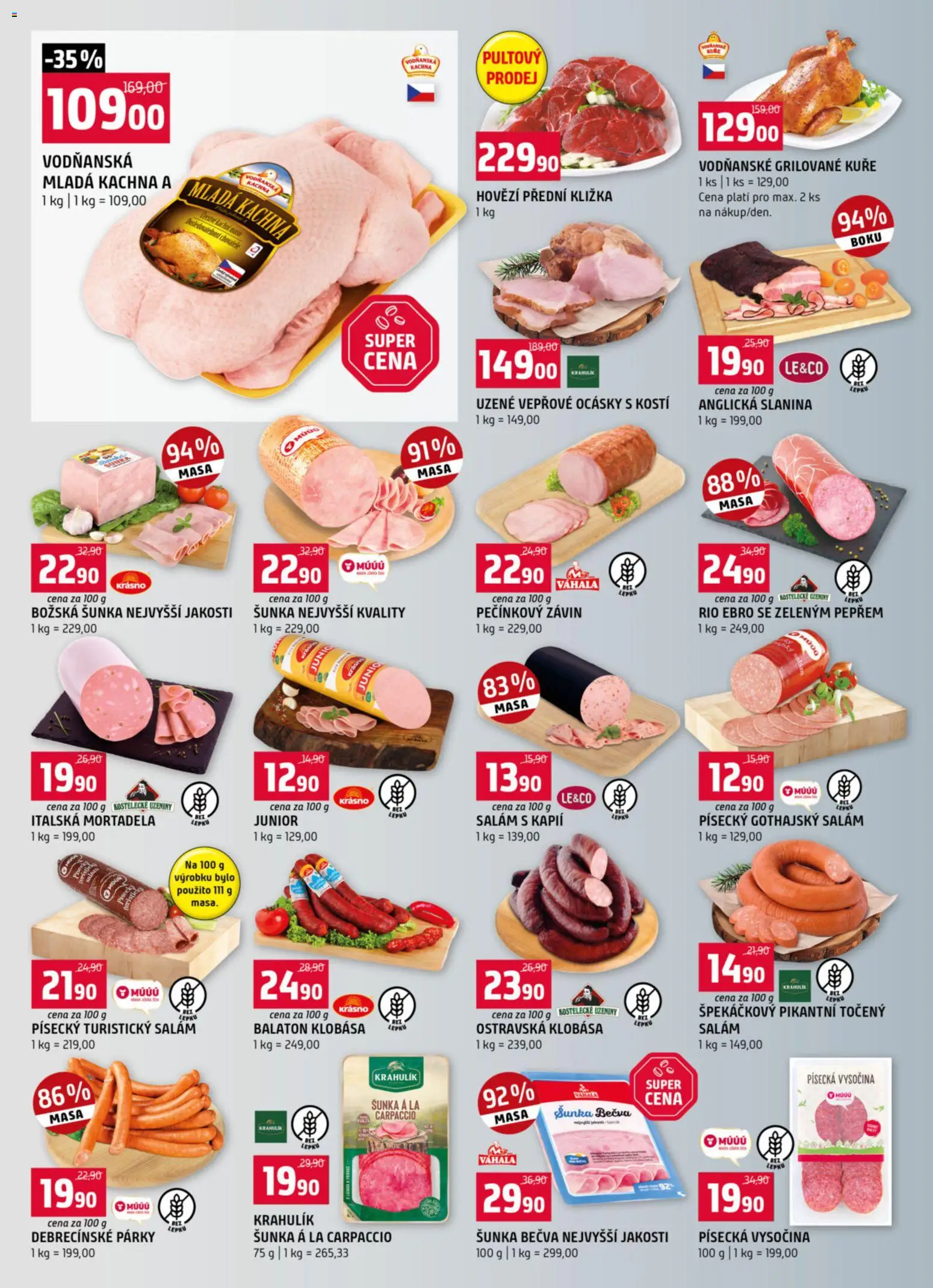 Terno leták od 21.01.2026 | Strana: 2 | Produkty: Šunka, Gothajský salám, Carpaccio, Slanina