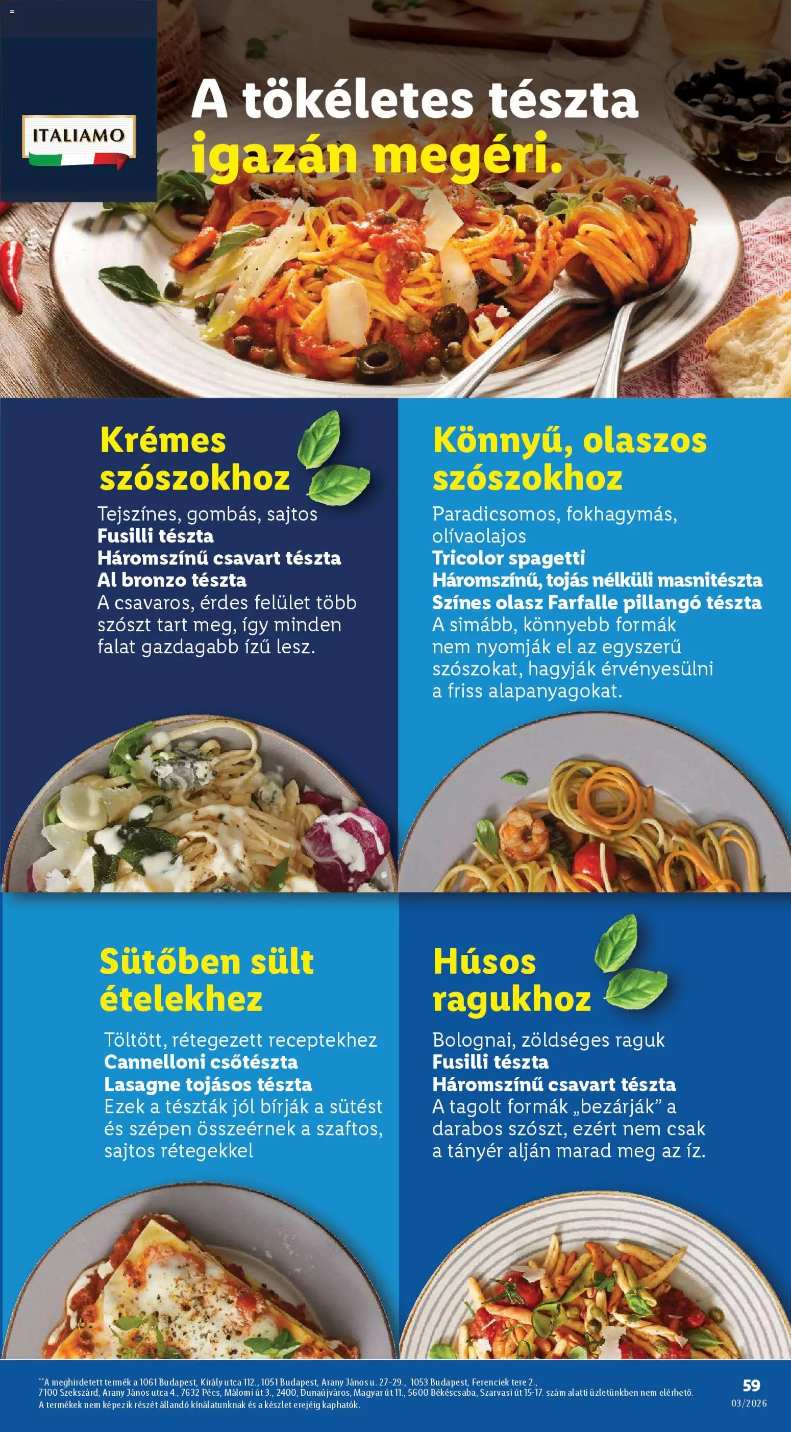 Lidl akciós ujság - amely érvényes a következő dátumtól: 15.01.2026 | Oldal: 59 | Termékek: Spagetti, Tojás, Tészta, Lasagne