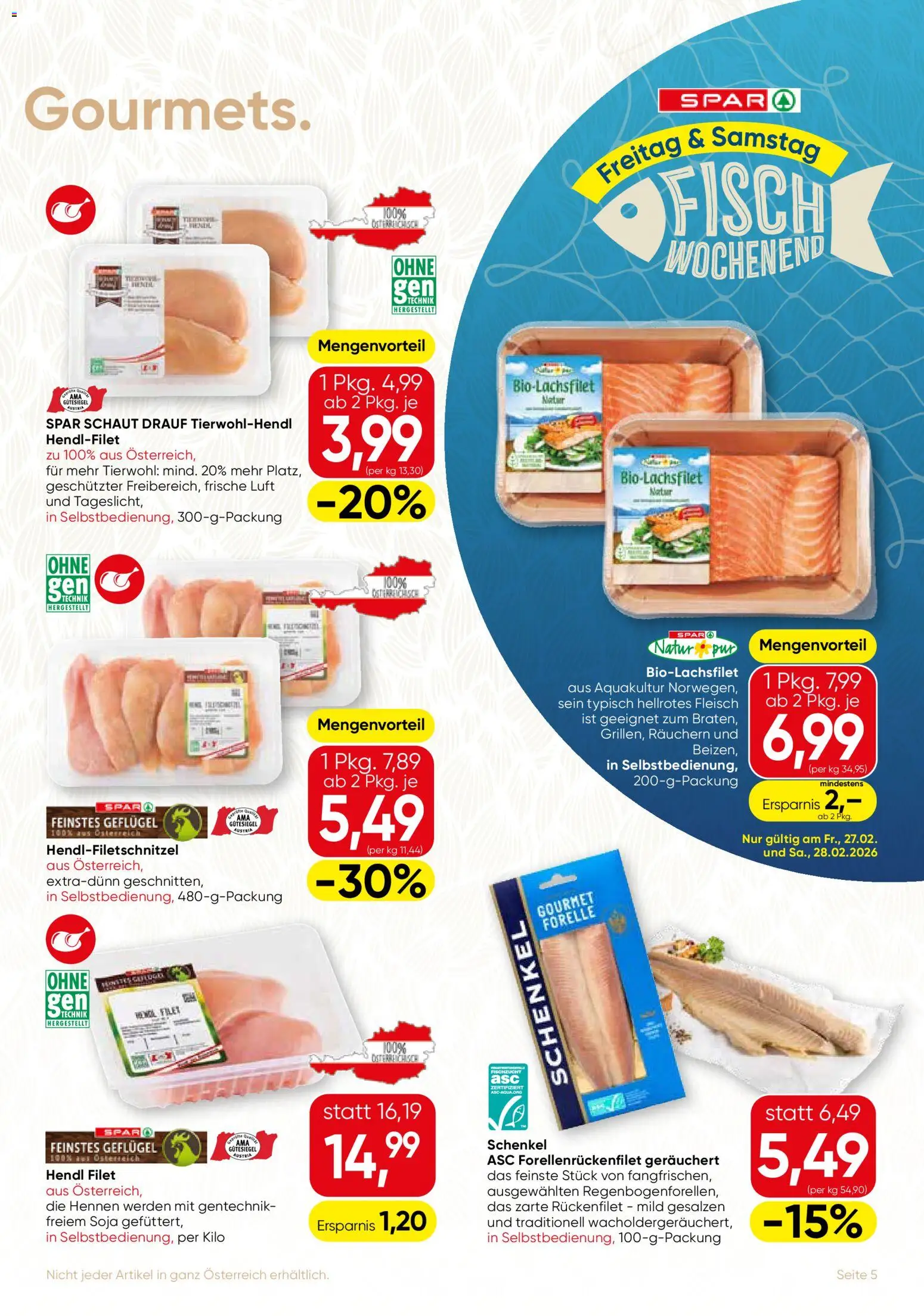 SPAR Gourmet Flugblatt gültig ab 26.02.2026 | Seite: 5 | Produkte: Fisch