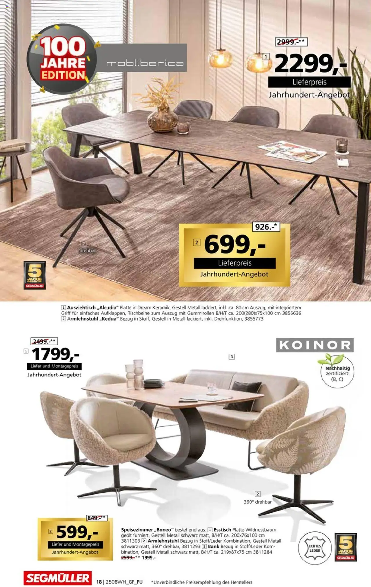 Segmüller Wohndesign - gültig ab dem 02.08.2025 | Seite: 18 | Produkte: Esstisch