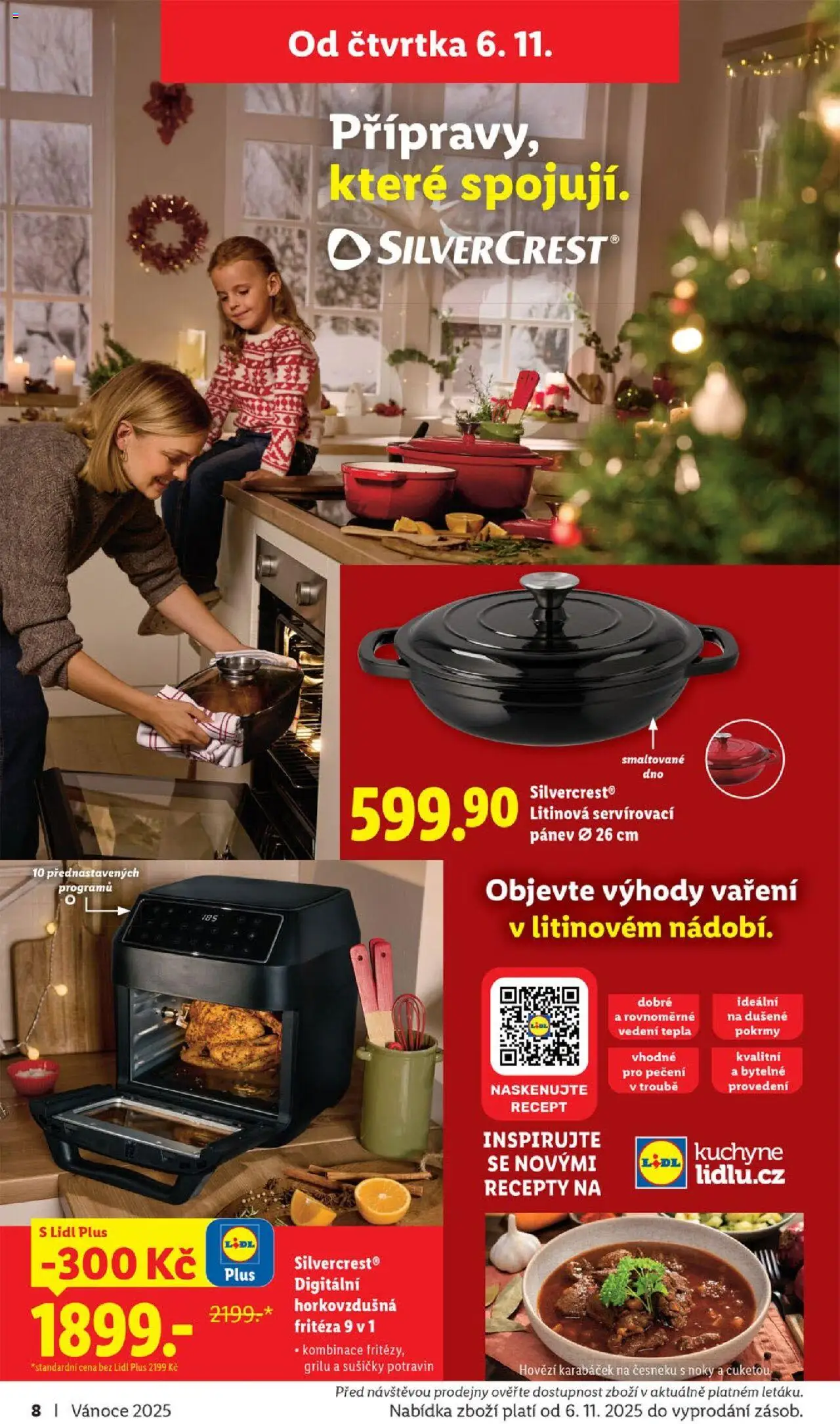 Lidl leták - Veselé Vánoce od 20.10.2025 | Strana: 8 | Produkty: Hovězí, Pánev, Noky, Fritéza