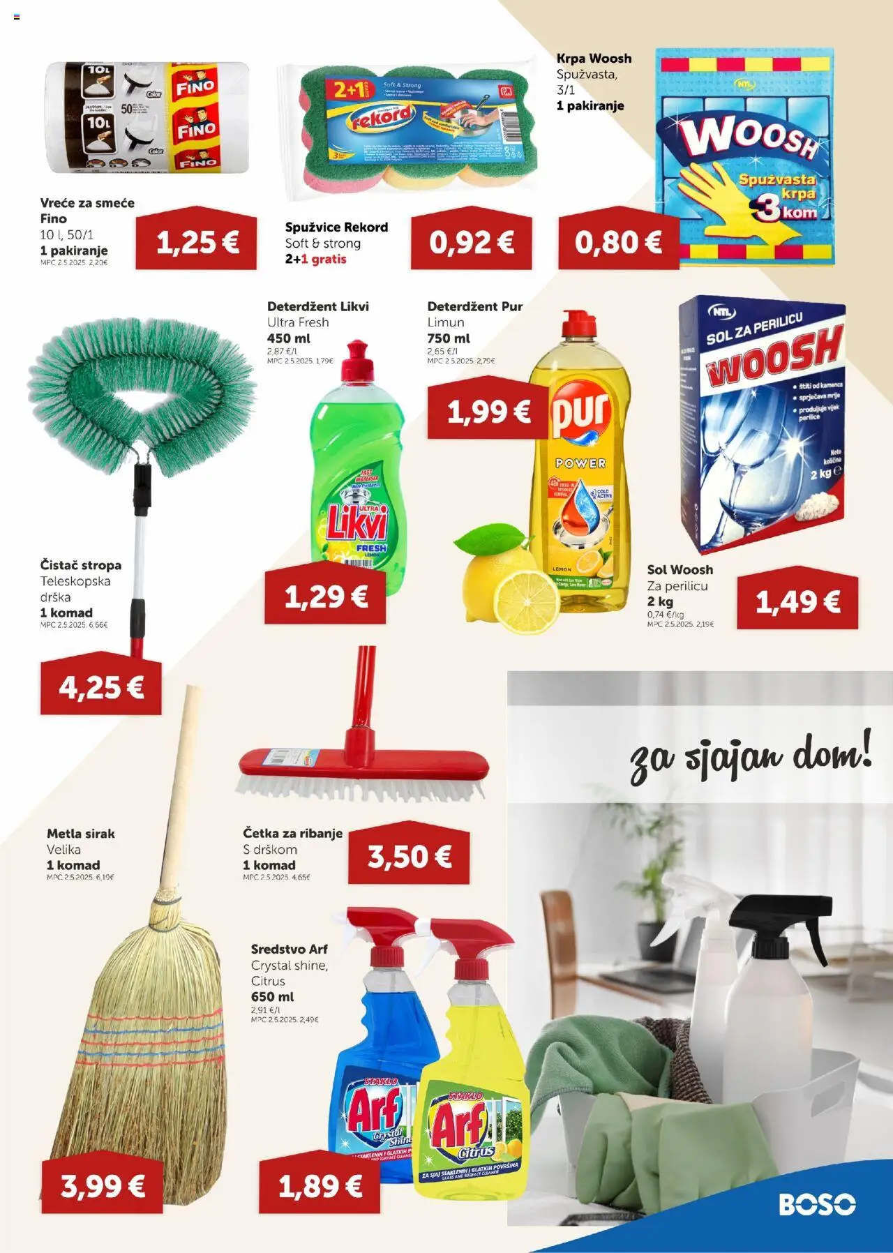 Boso katalog | vrijedi od 31.07.2025 | Stranica: 19 | Proizvodi: Deterdžent, Vreće za smeće, Limun, Arf
