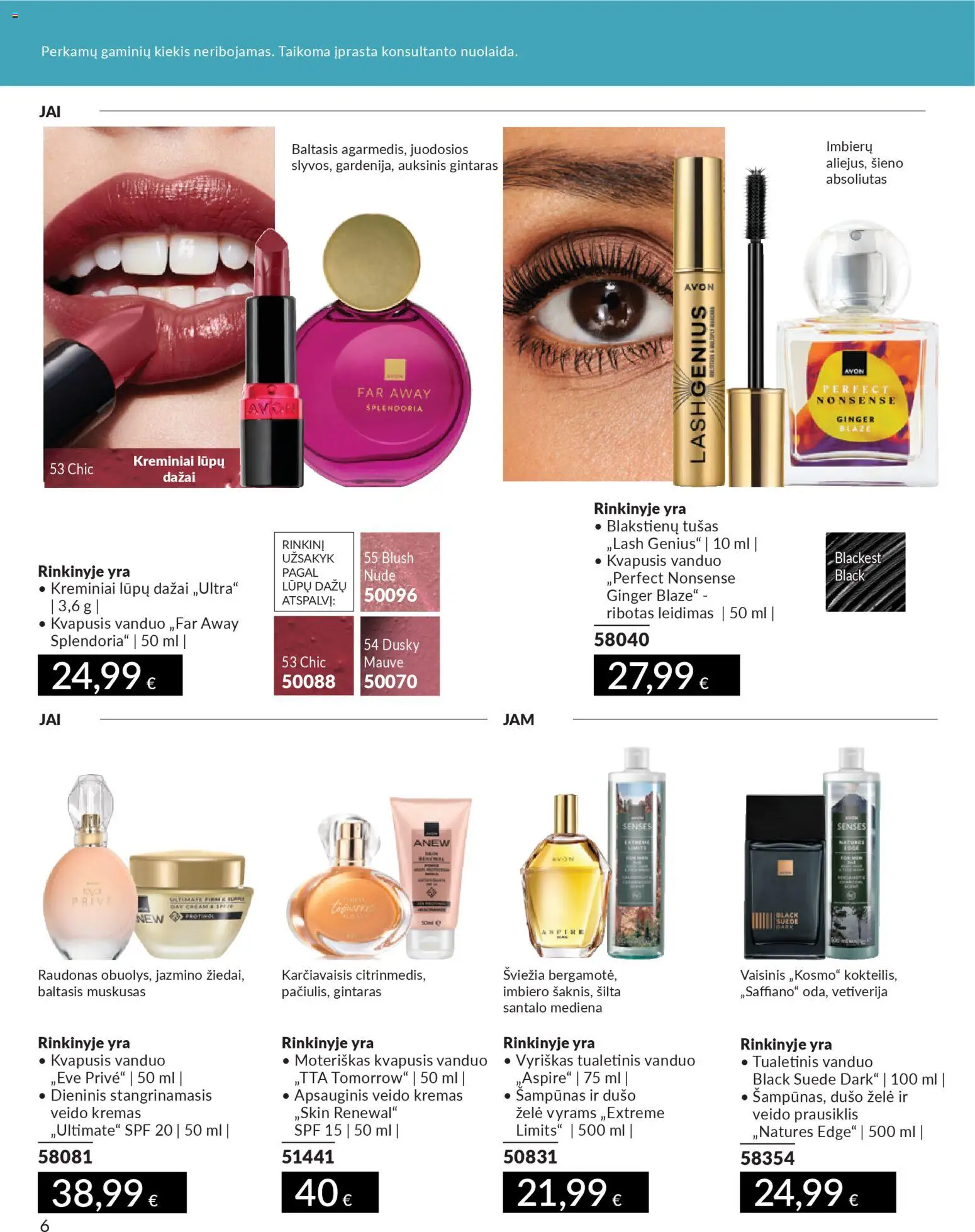 AVON akcijos nuo 01.12.2025 | Puslapis: 6 | Prekių: Kvapusis vanduo, Tualetinis vanduo, Tušas, Kremas