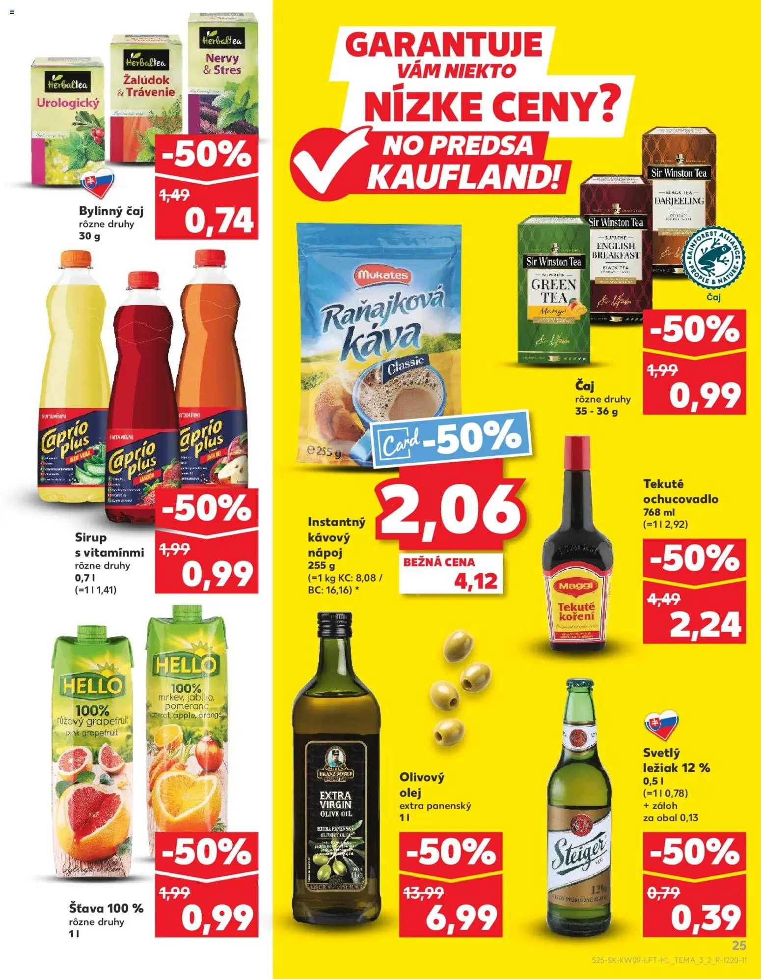 Nové Kaufland akcie – leták je platný od 26.02.2026 | Strana: 25 | Produkty: Káva, Čaj, Olivový olej, Steiger