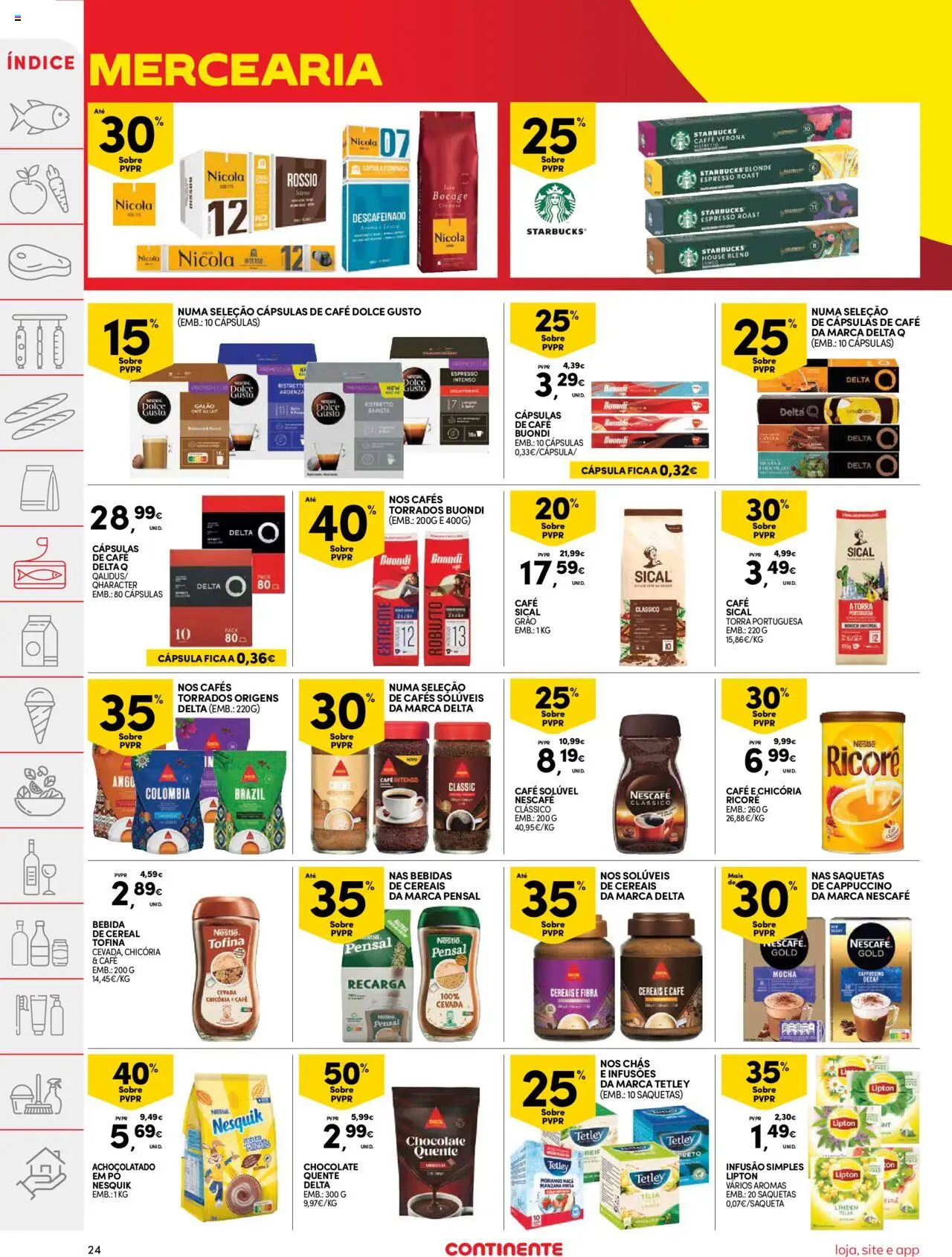Continente folheto │ válido de 05.08.2025 | Página: 24 | Produtos: Cafe buondi, Café solúvel, Dolce gusto, Creme